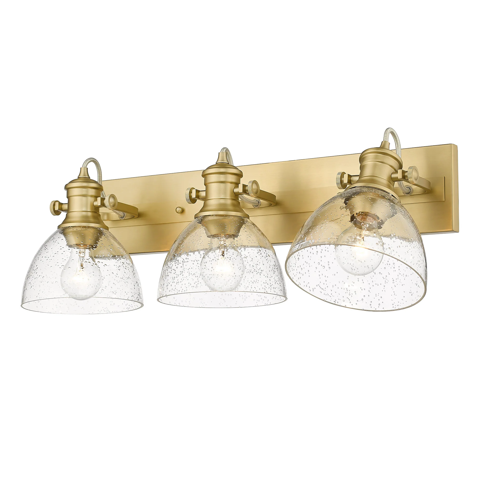 Hines 3-light Semi-Flush Mount in Brushed Champagne Brass - Image 3