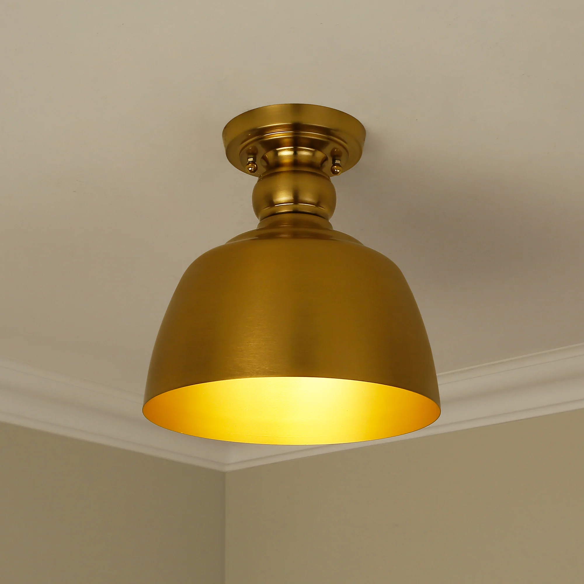 Holmes 1-light Flush Mount in Modern Brushed Gold - Image 5