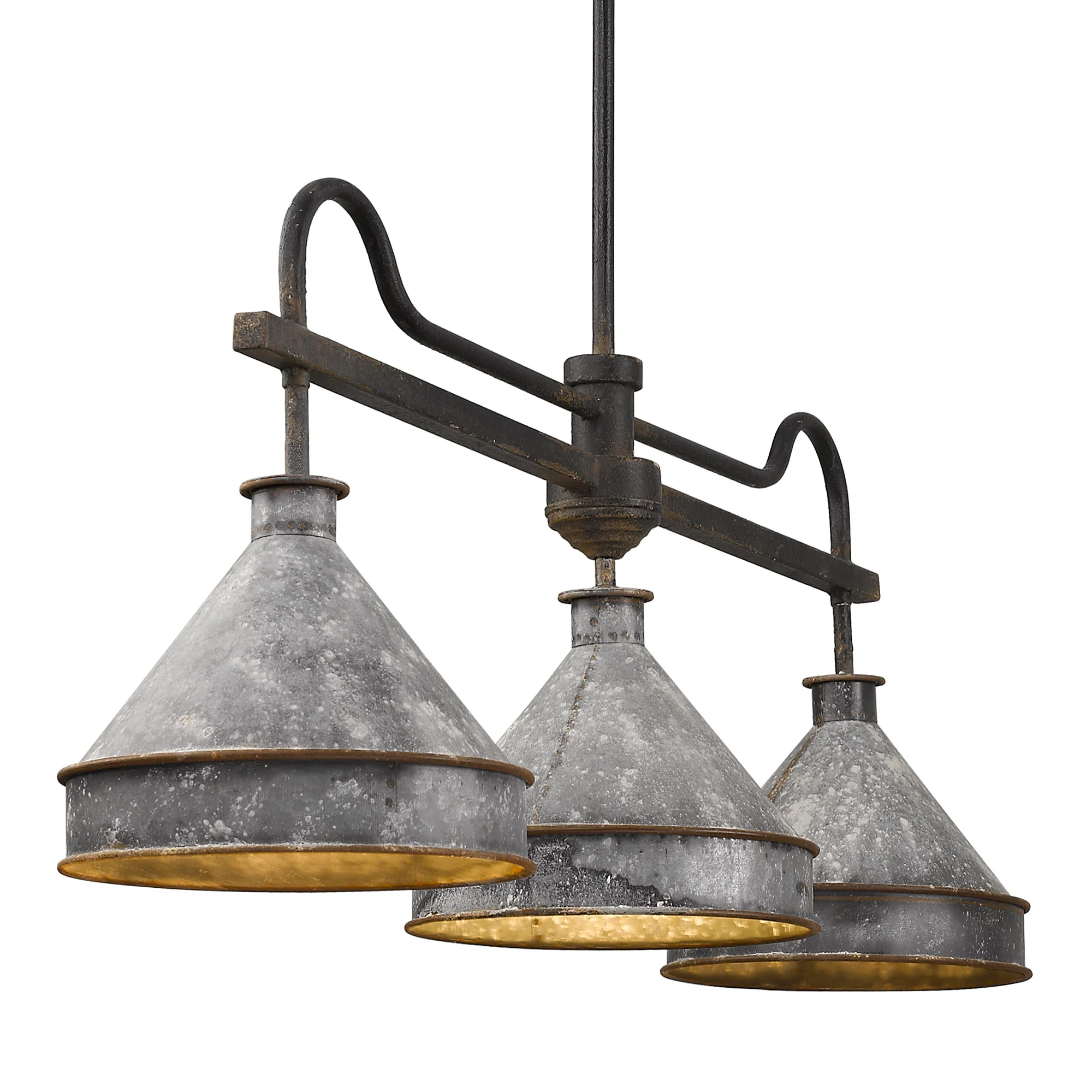 Jasper 3-light Island Light in Antique Black Iron - Image 3