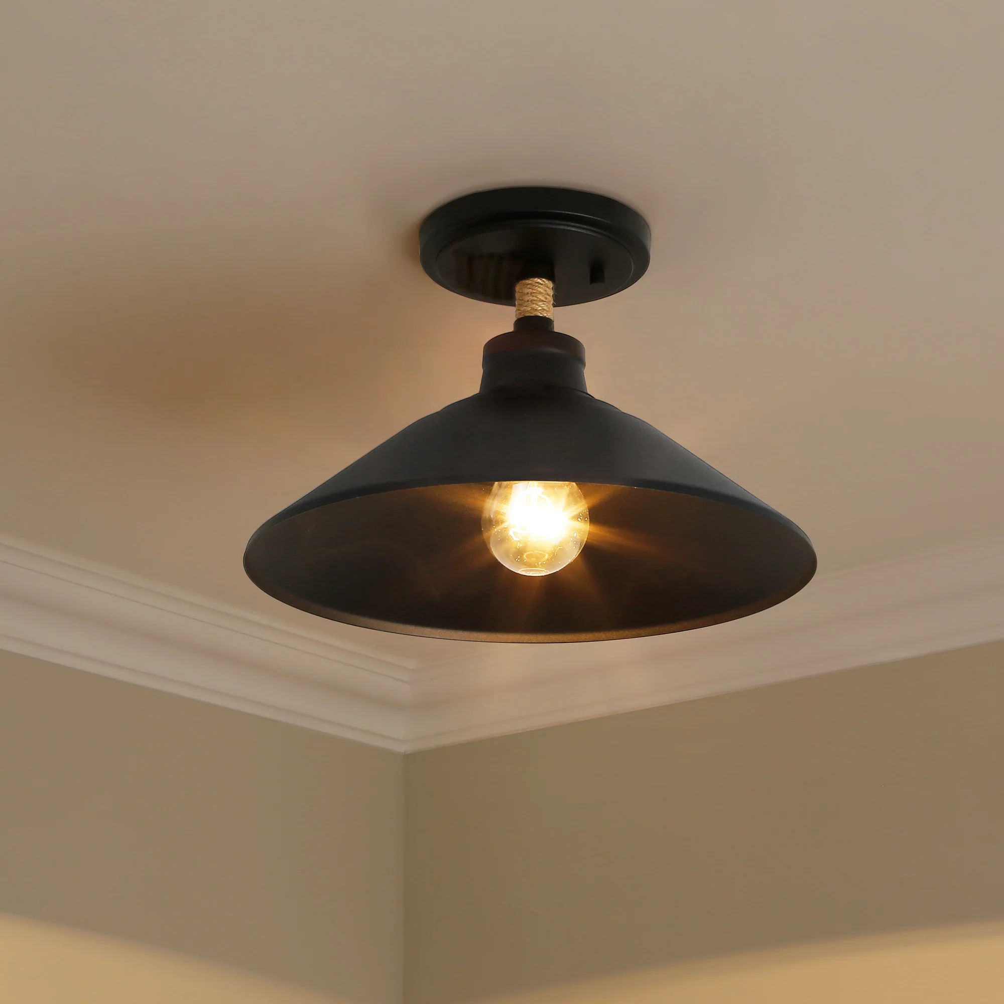 Journey 1-light Semi-Flush Mount in Natural Black - Image 4