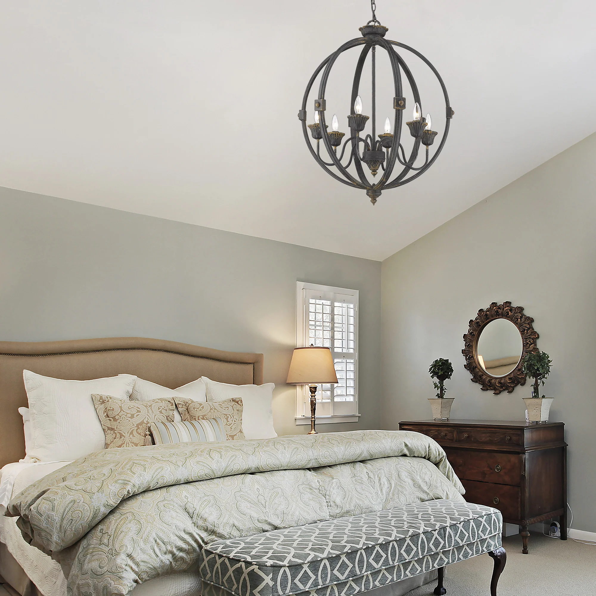 Jules 6-light Chandelier in Antique Black Iron - Image 5