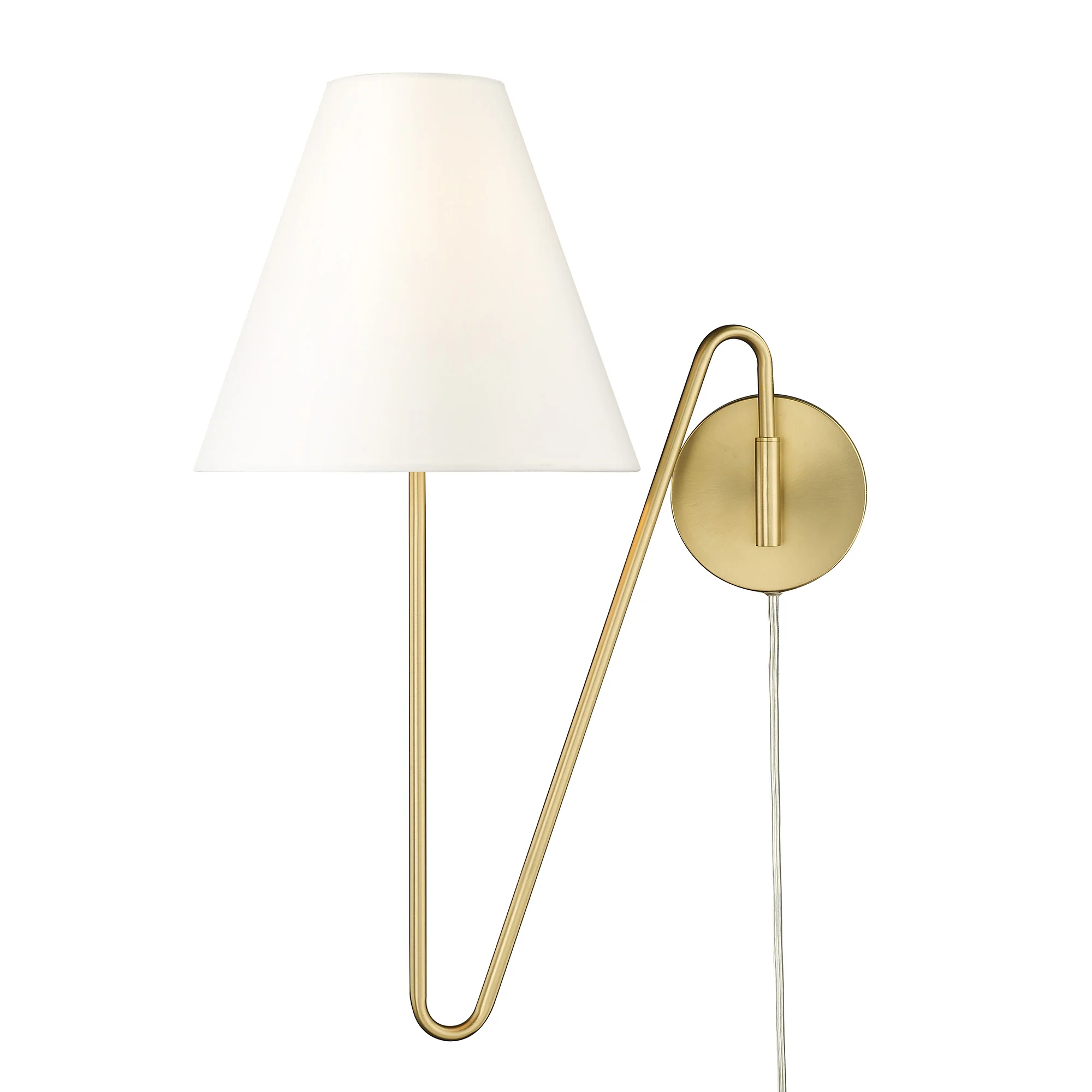 Kennedy 1-light Swing Arm Wall Lamp in Brushed Champagne Brass