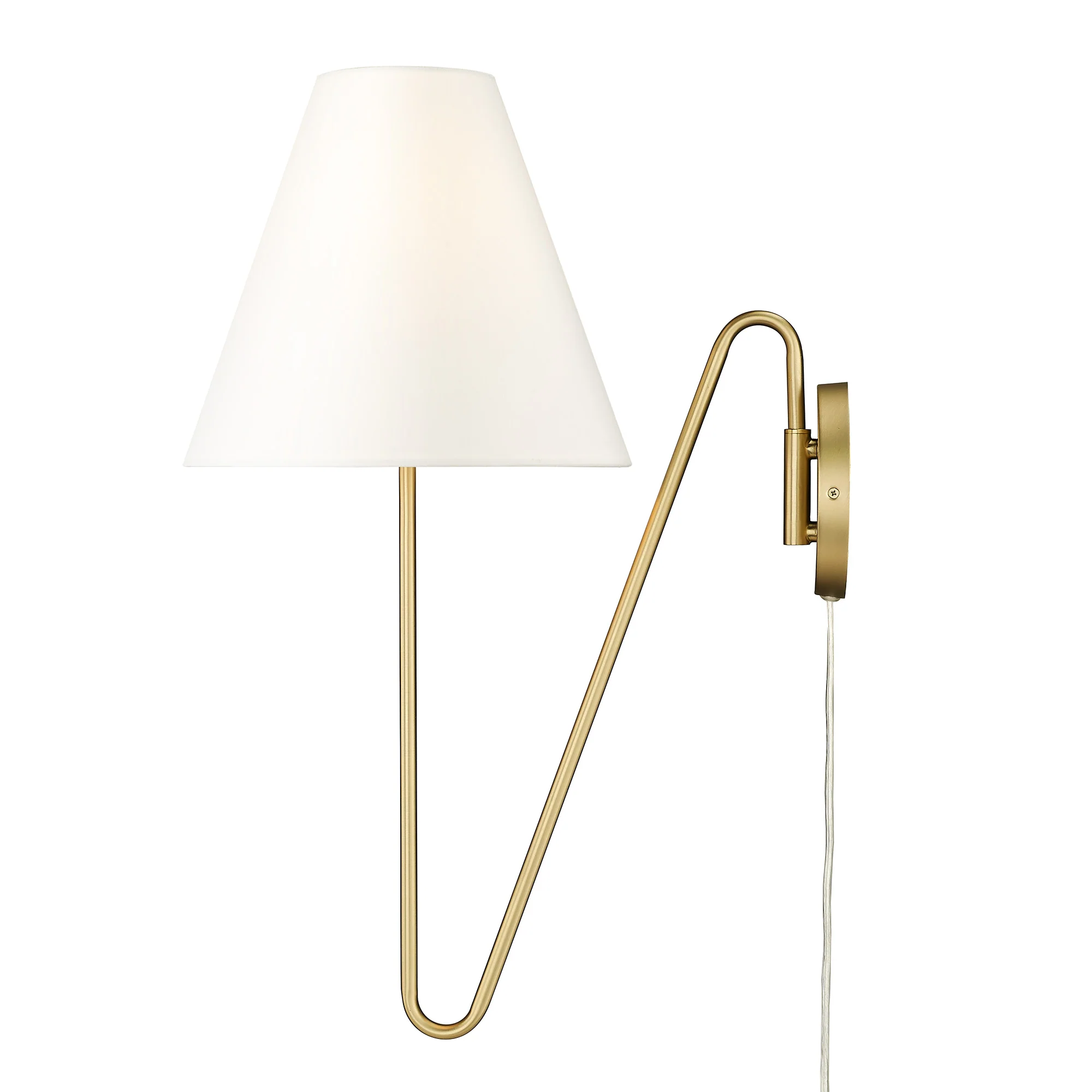 Kennedy 1-light Swing Arm Wall Lamp in Brushed Champagne Brass - Image 2