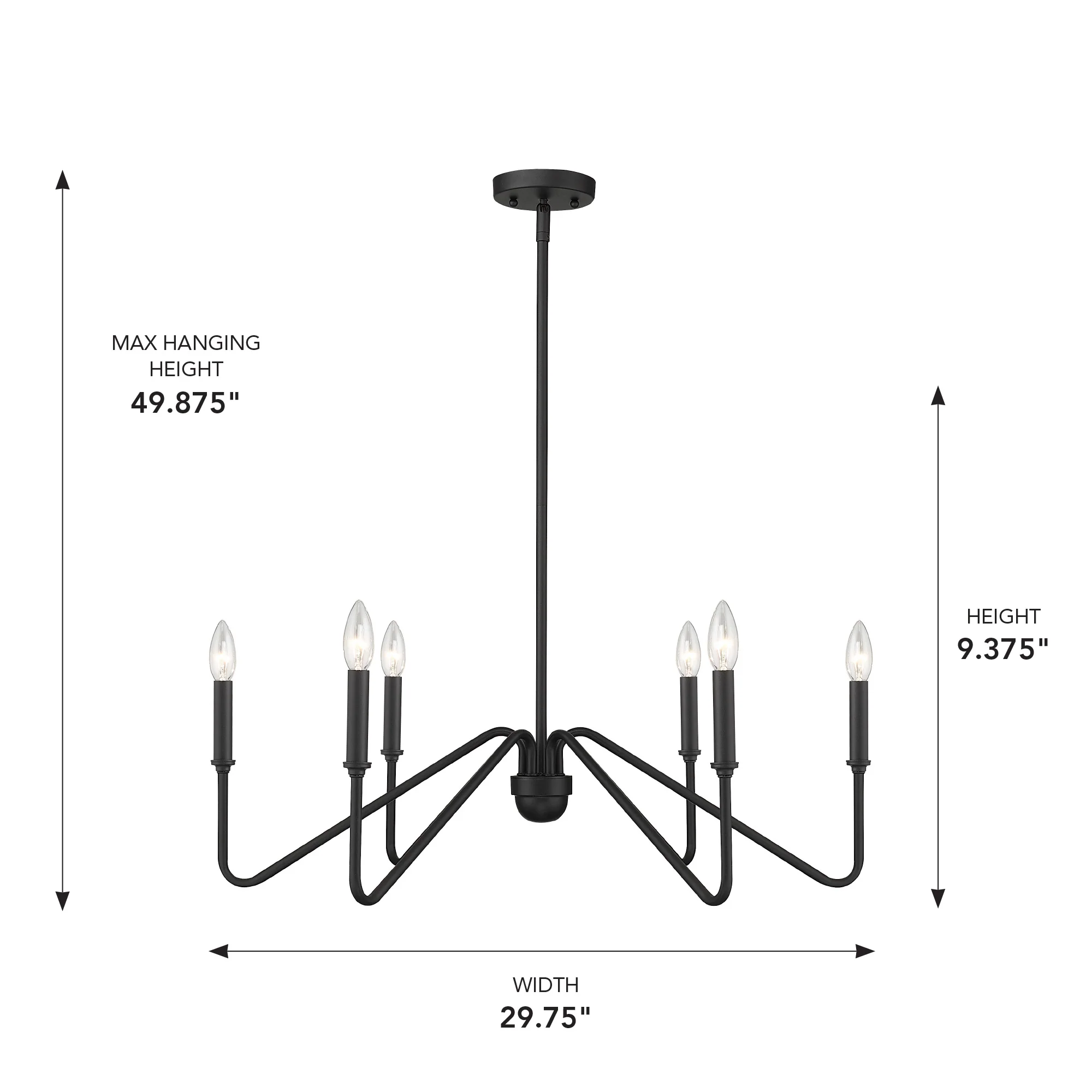 Kennedy 6-light Chandelier in Natural Black - Image 4