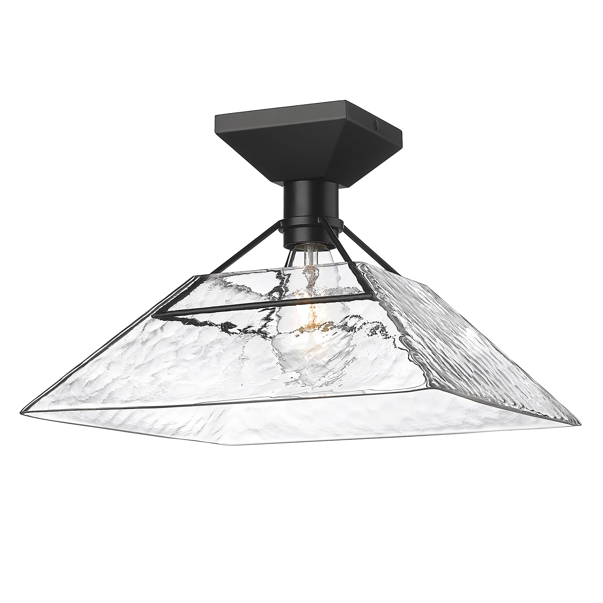 Kepler 1-light Semi-Flush Mount in Matte Black