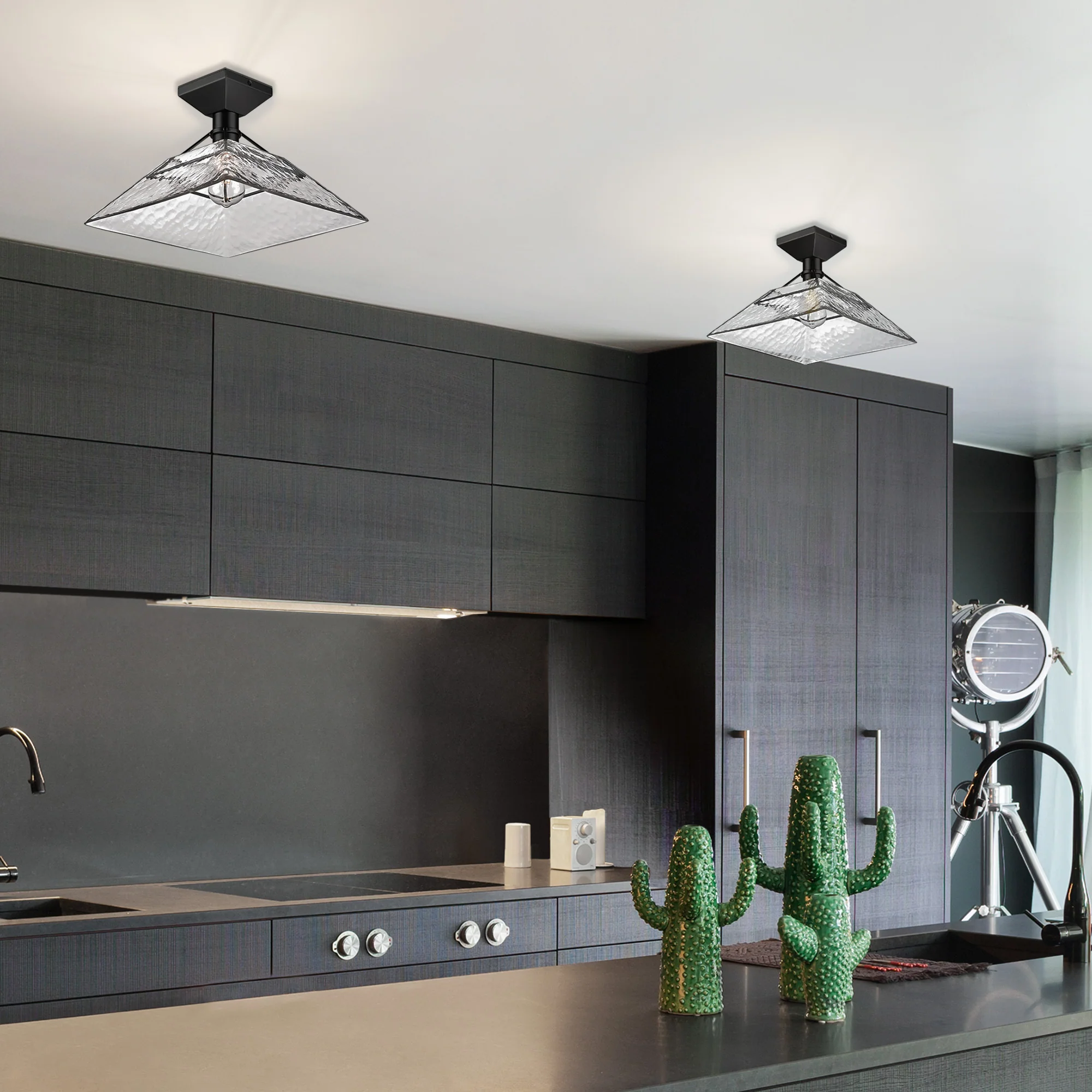 Kepler 1-light Semi-Flush Mount in Matte Black - Image 6