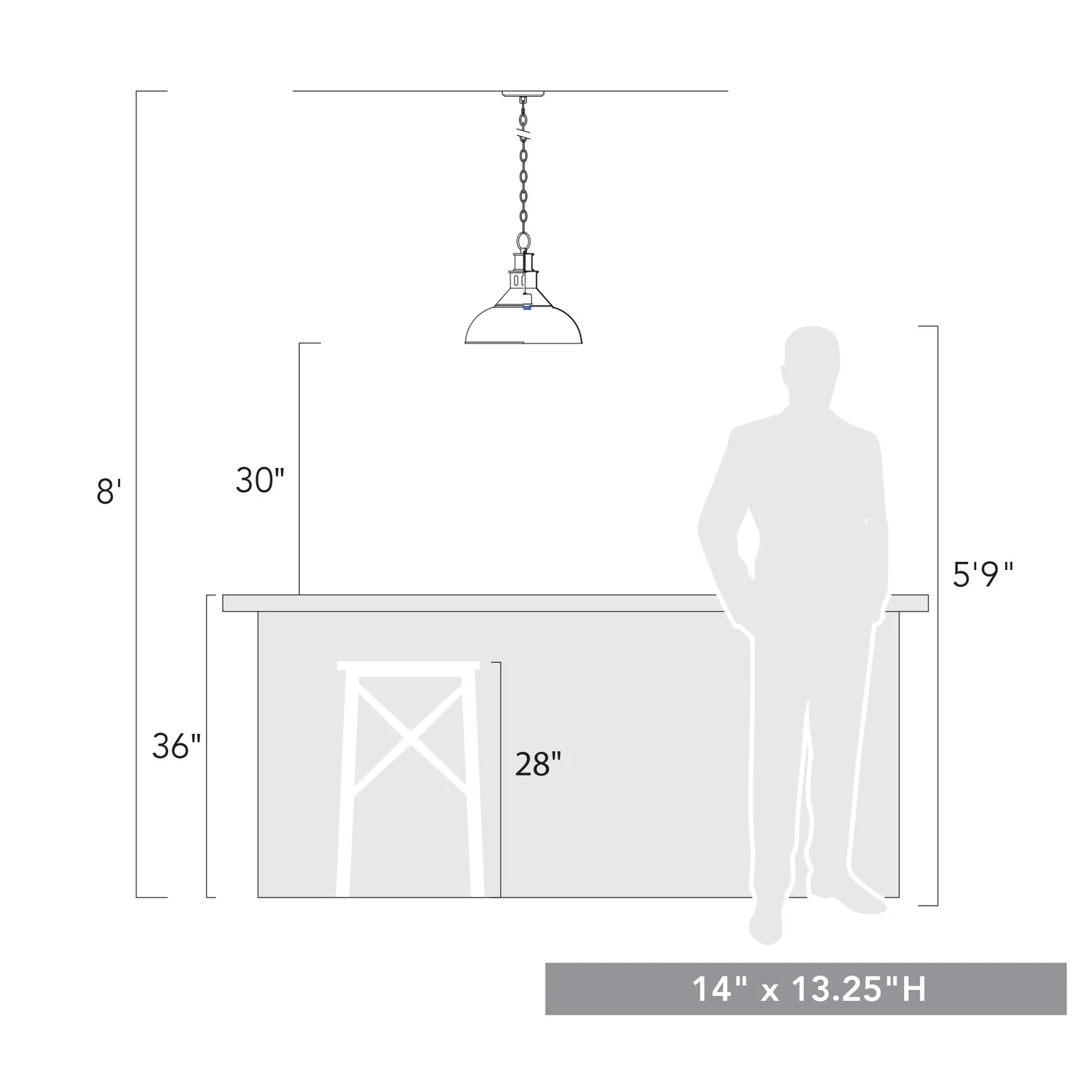 Kinsley 1-light Pendant in Antique Teal shade - Image 6