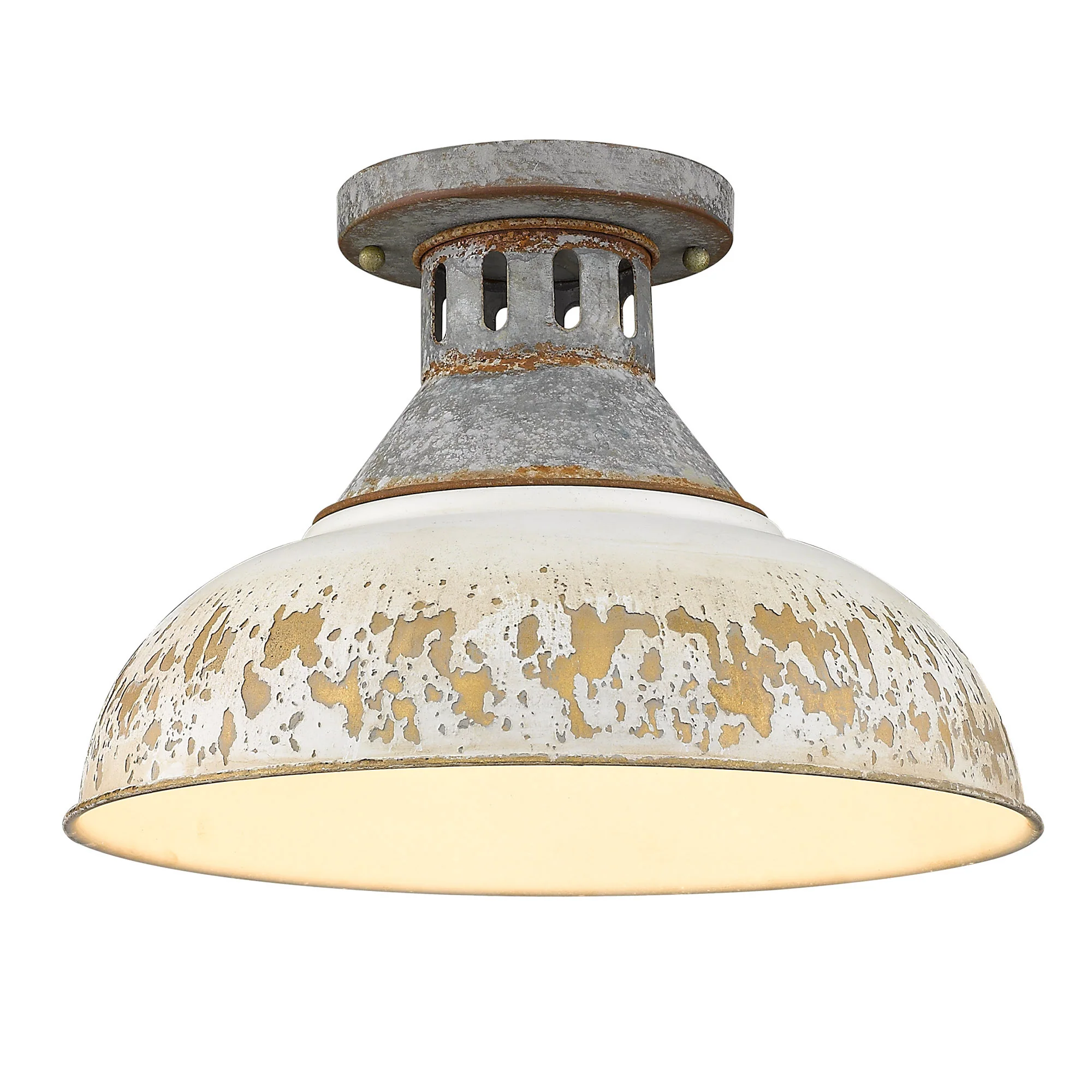 Kinsley 1-light Semi-Flush Mount in Antique Ivory shade - Image 2