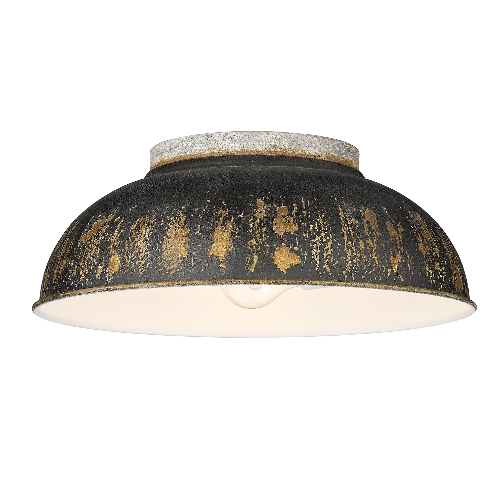 Kinsley 2-light Flush Mount in Antique Black Iron shade