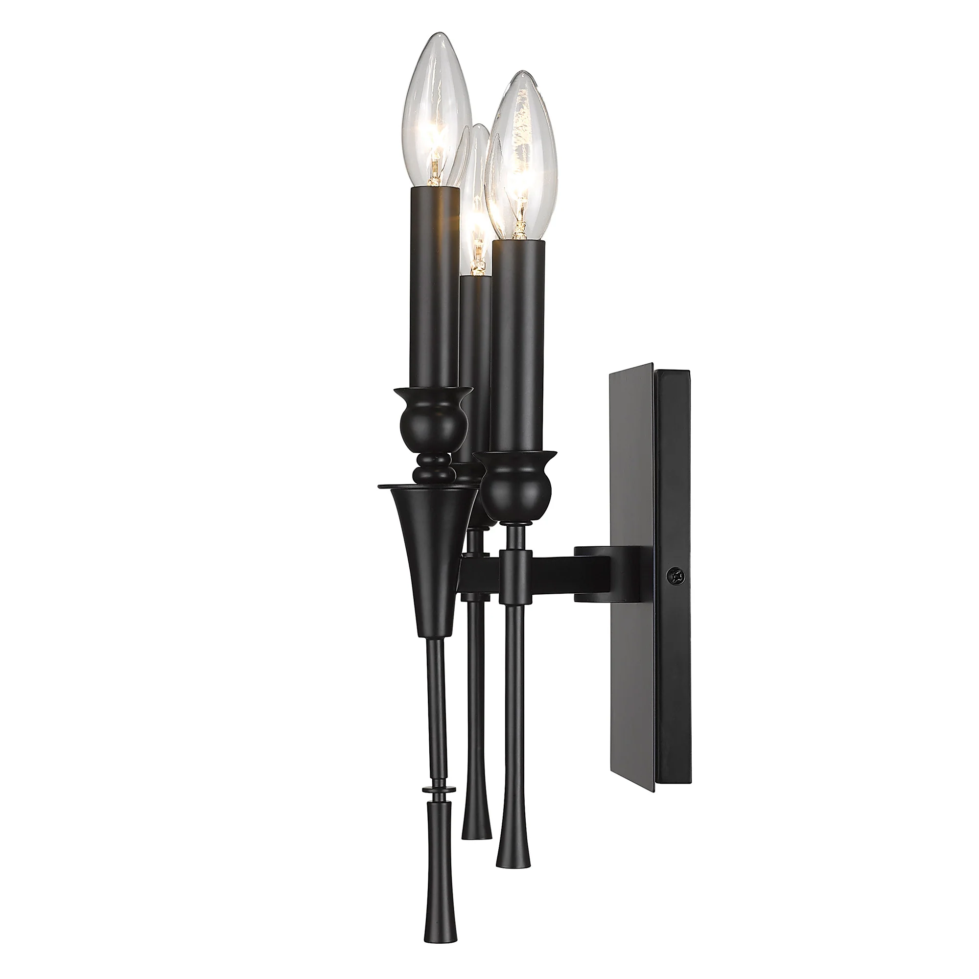 Landon 3-light Wall Sconce in Matte Black - Image 3