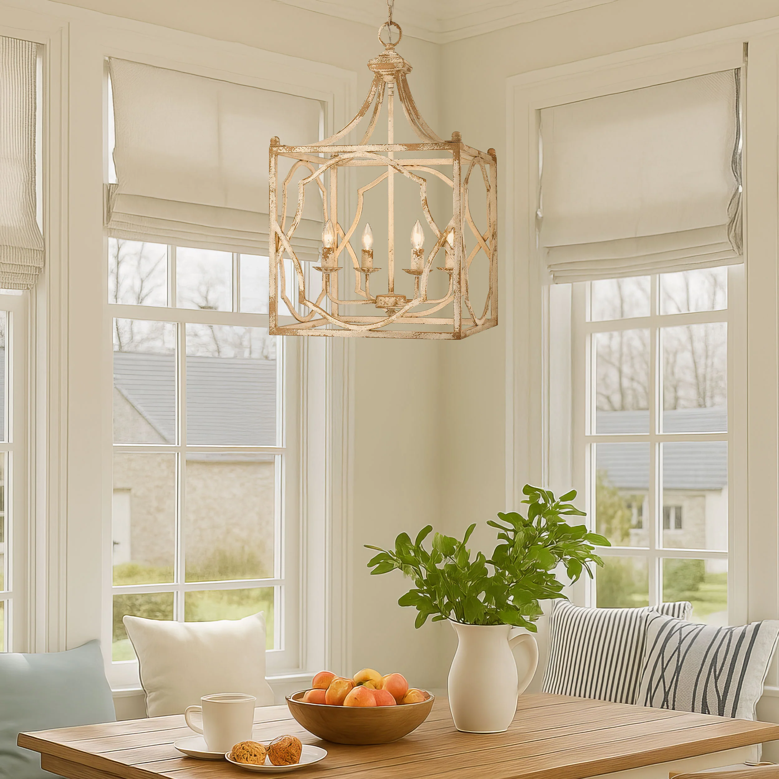 Laurent 4-light Pendant in Antique Ivory - Image 6