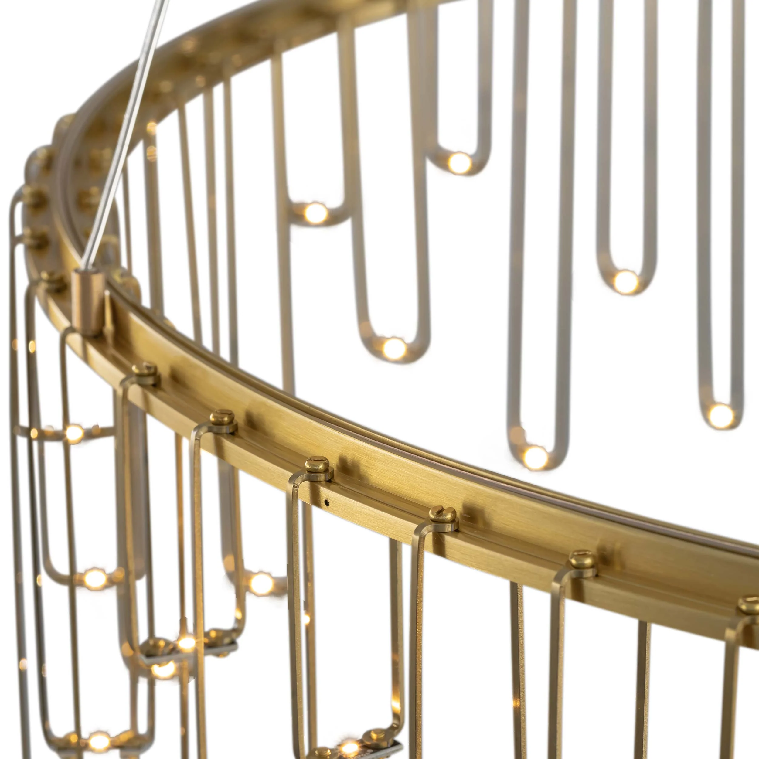 Lucerna Integrated LED 14in Chandelier in Stainless Steel Gold - Image 4