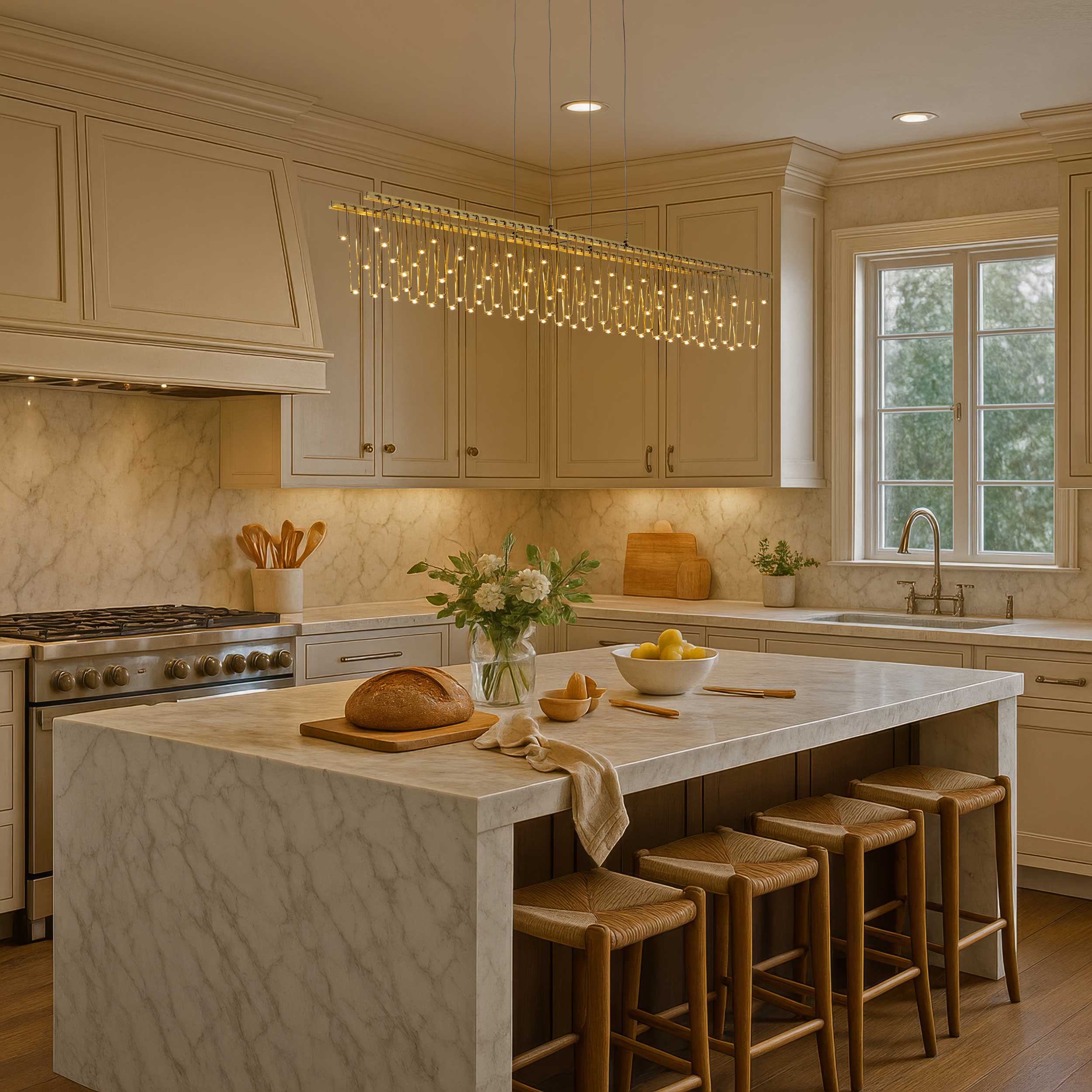 Lucerna Integrated LED Island Light in Stainless Steel Gold - Image 7