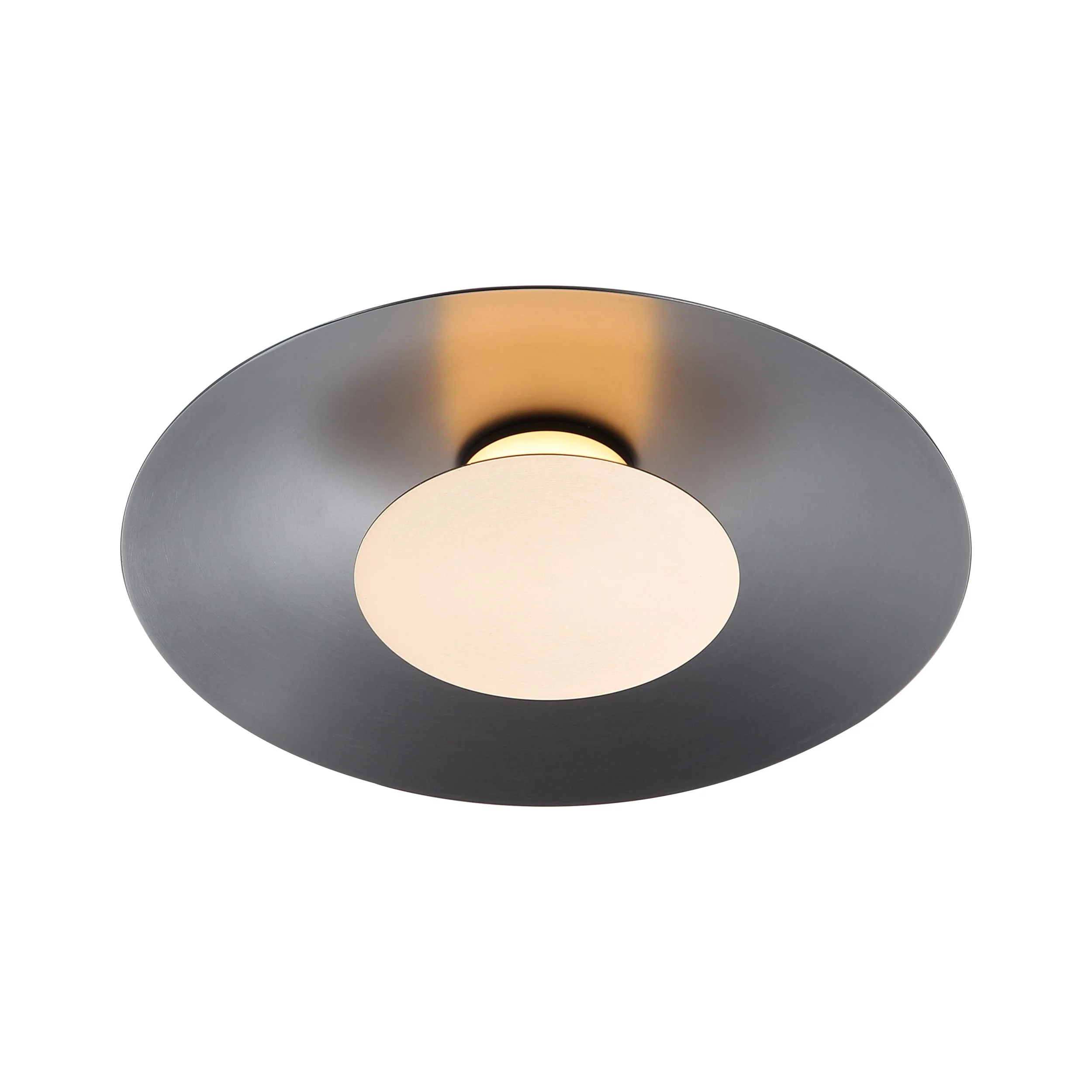 Luma Integrated LED Flush Mount in Graphite and French Gold shade