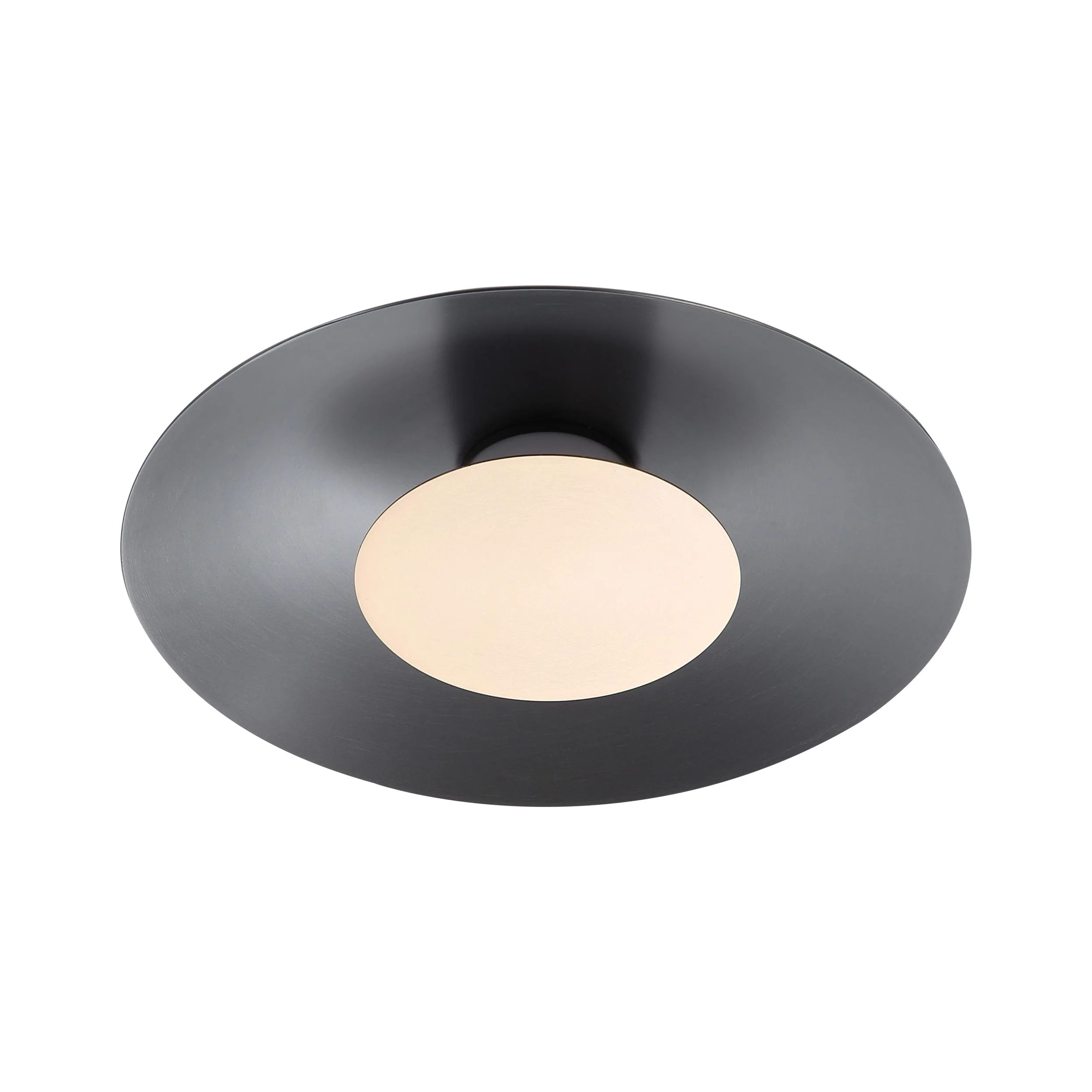 Luma Integrated LED Flush Mount in Graphite and French Gold shade - Image 2