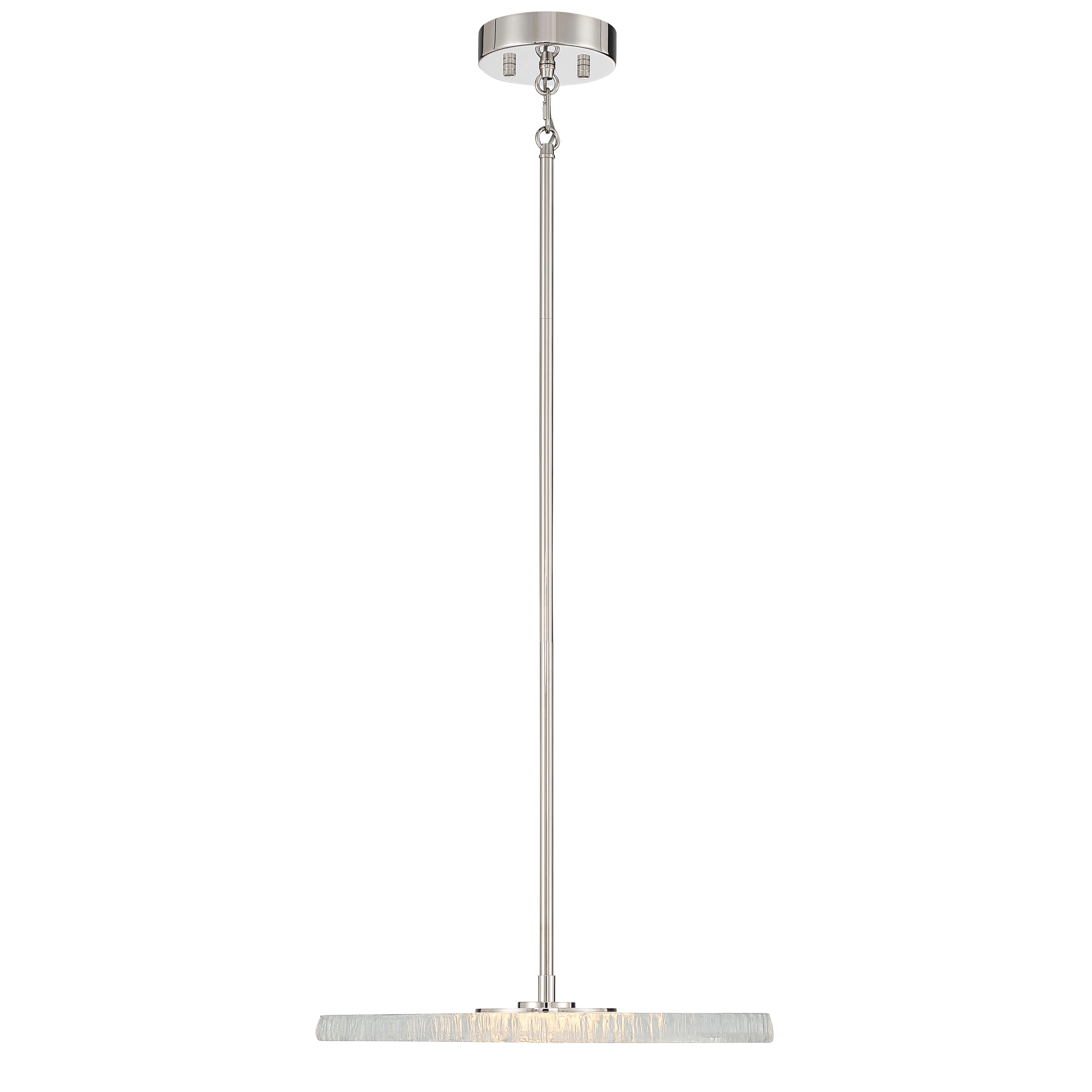 Luminwood Integrated LED 16in Pendant in Polished Nickel with Wood-Pressed Clear Resin - Image 3
