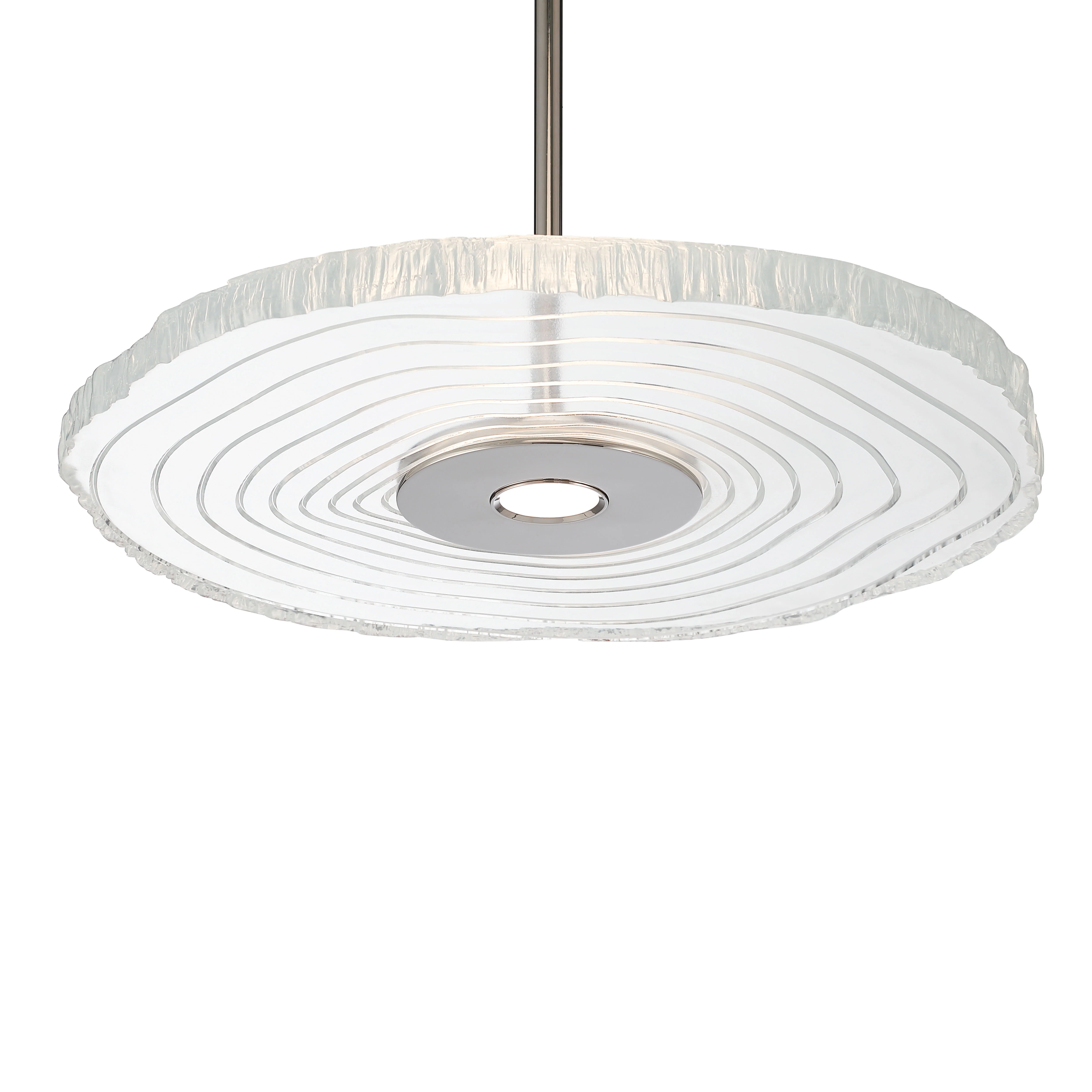 Luminwood Integrated LED 16in Pendant in Polished Nickel with Wood-Pressed Clear Resin - Image 5