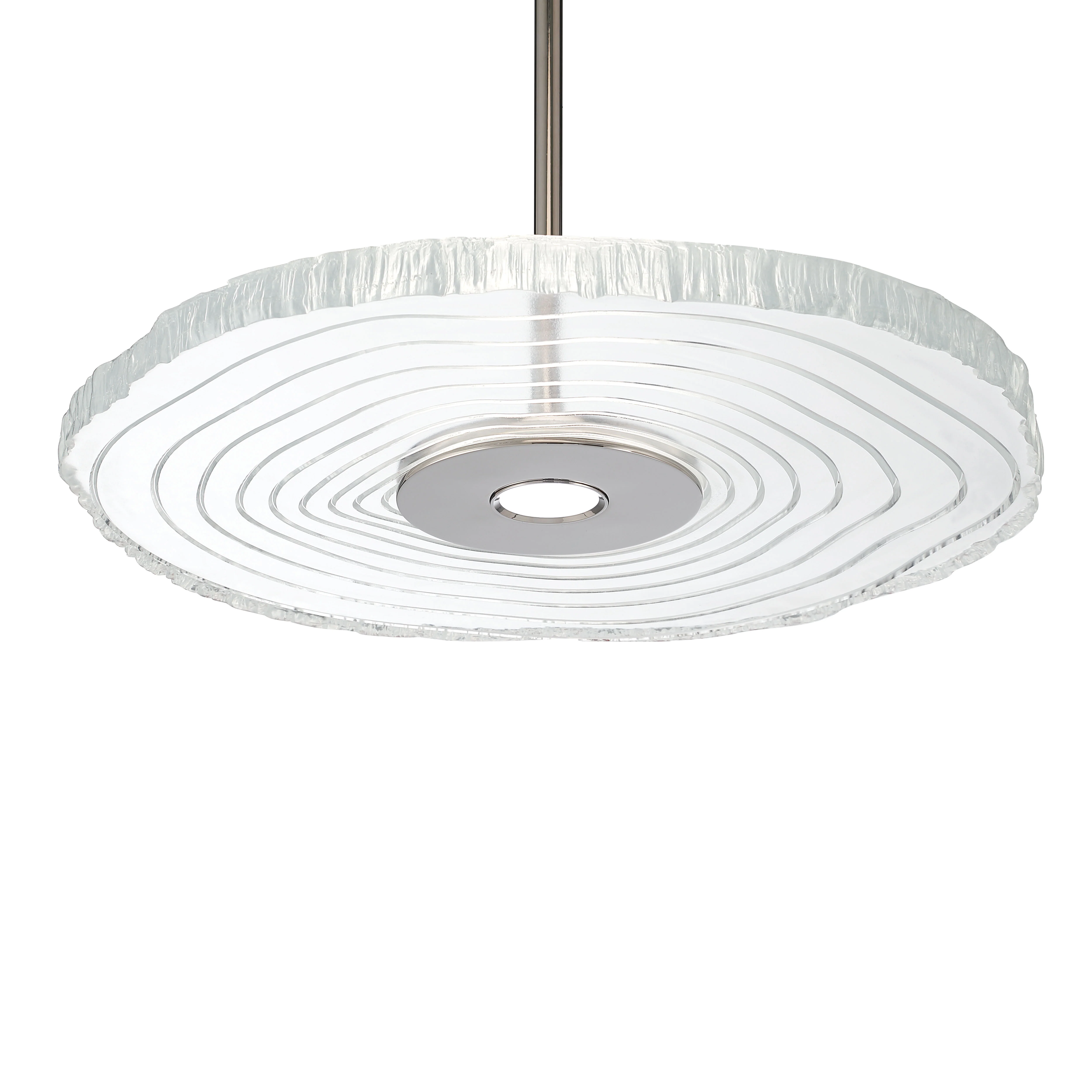 Luminwood Integrated LED 16in Pendant in Polished Nickel with Wood-Pressed Clear Resin - Image 6