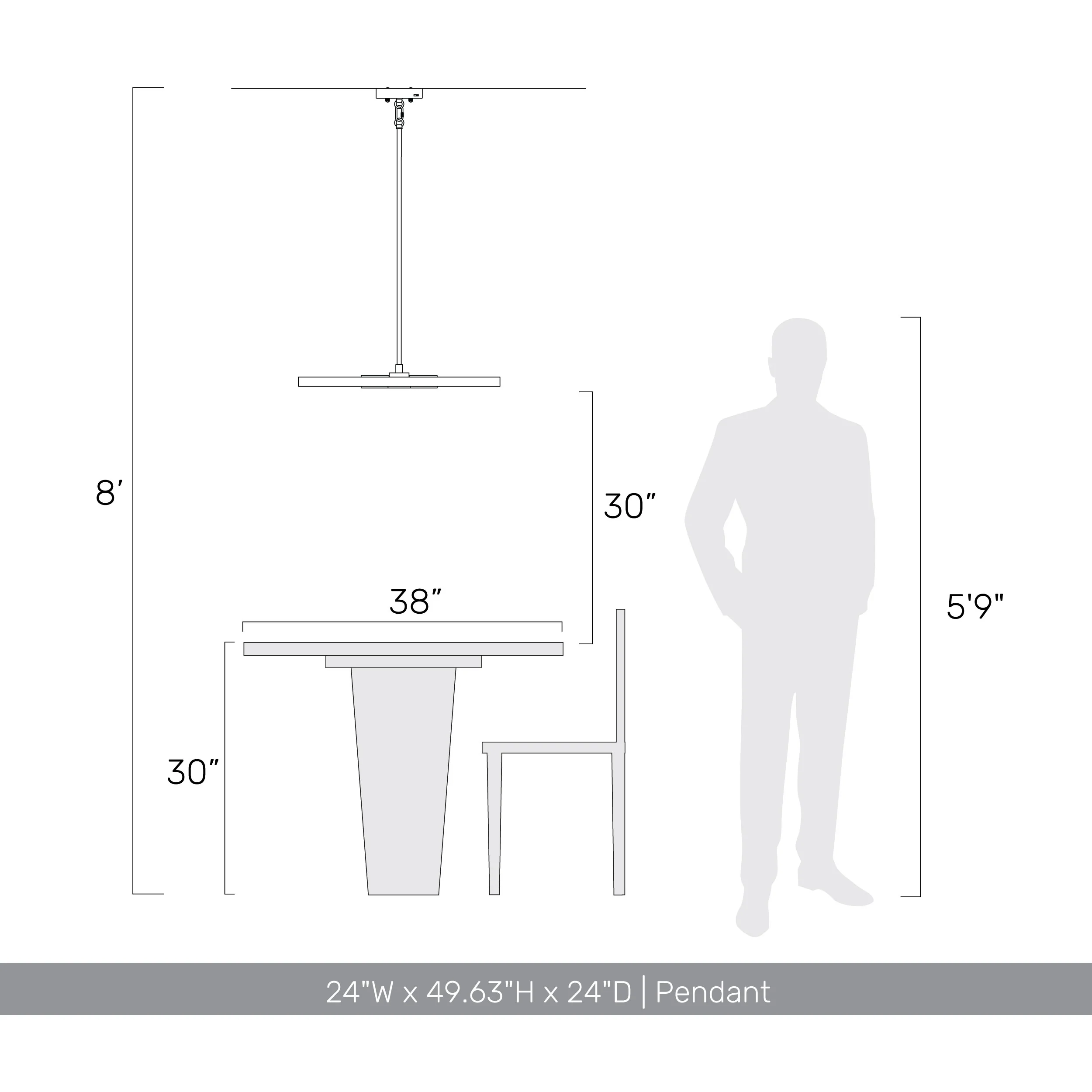 Luminwood Integrated LED 24n Pendant in Polished Nickel with Wood-Pressed Clear Resin - Image 11