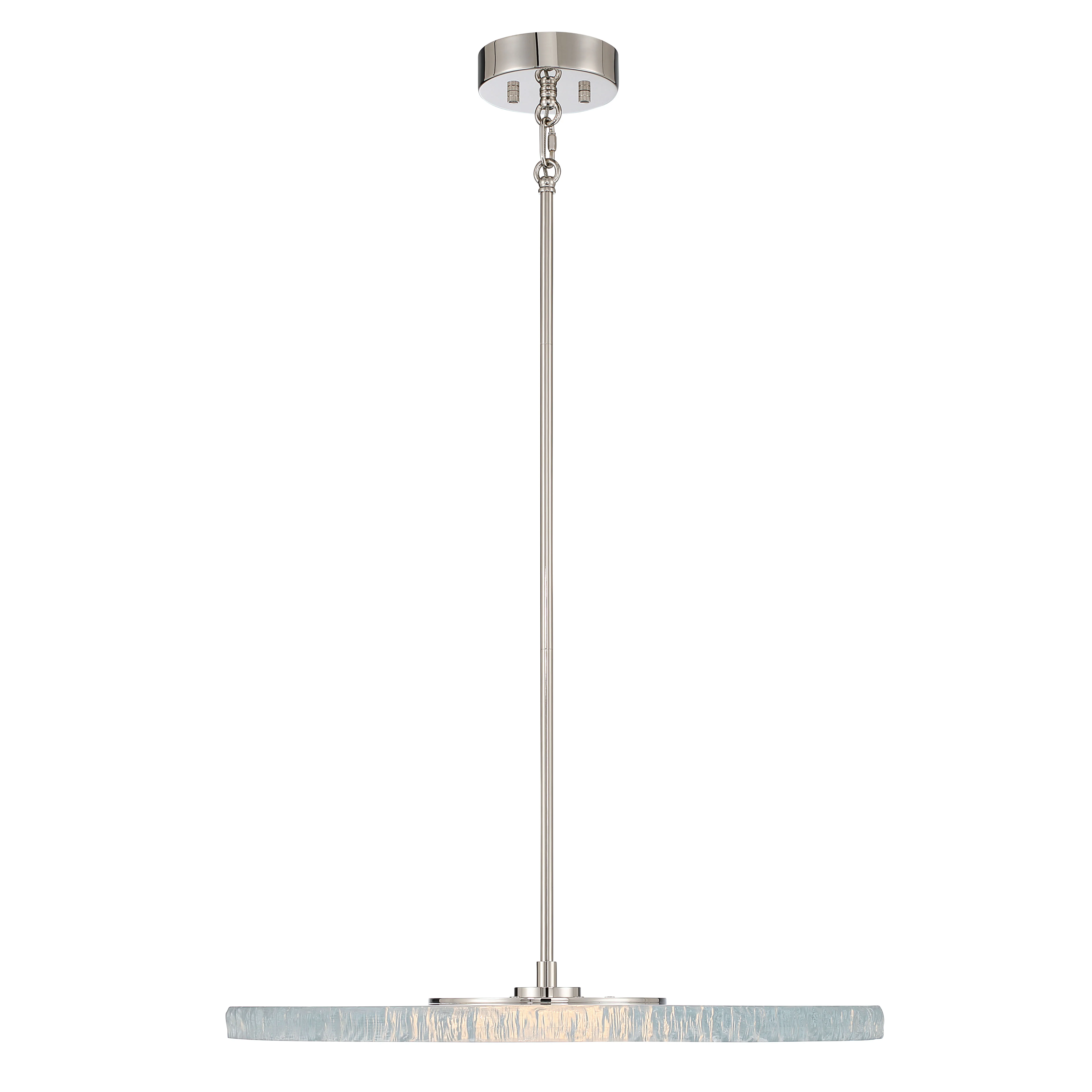 Luminwood Integrated LED 24n Pendant in Polished Nickel with Wood-Pressed Clear Resin - Image 3