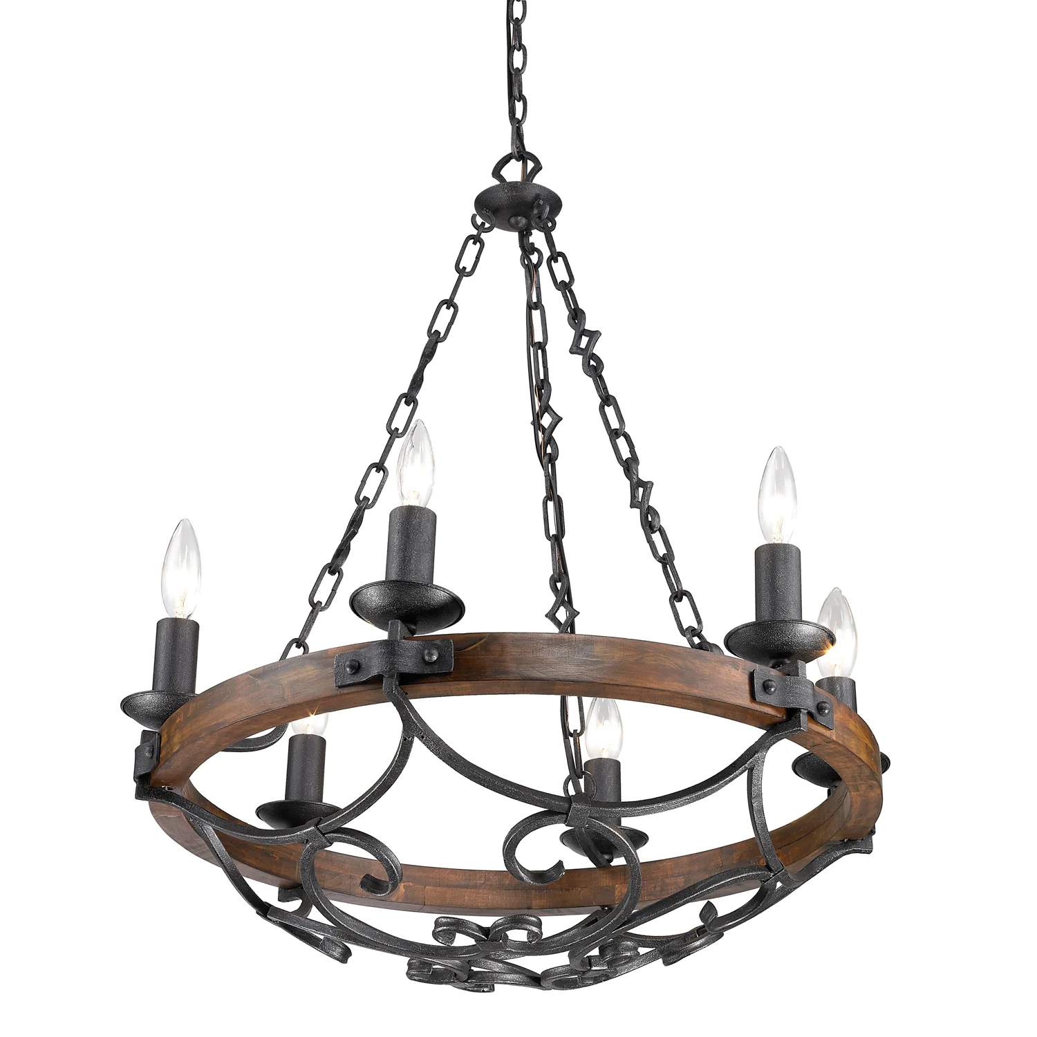 Madera 6-light Chandelier in Black Iron - Image 3