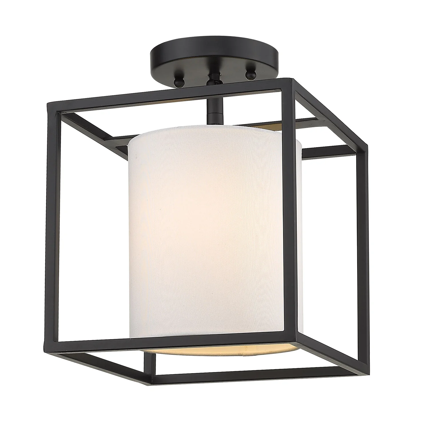 Manhattan 1-light Semi-Flush Mount in Matte Black