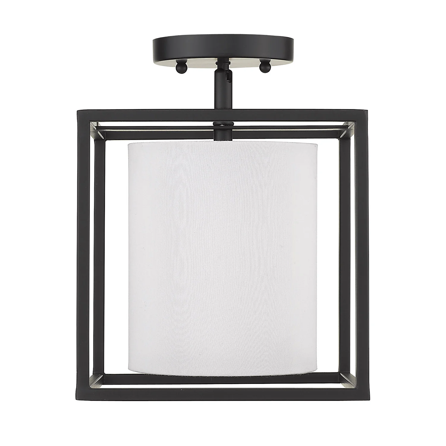 Manhattan 1-light Semi-Flush Mount in Matte Black - Image 3
