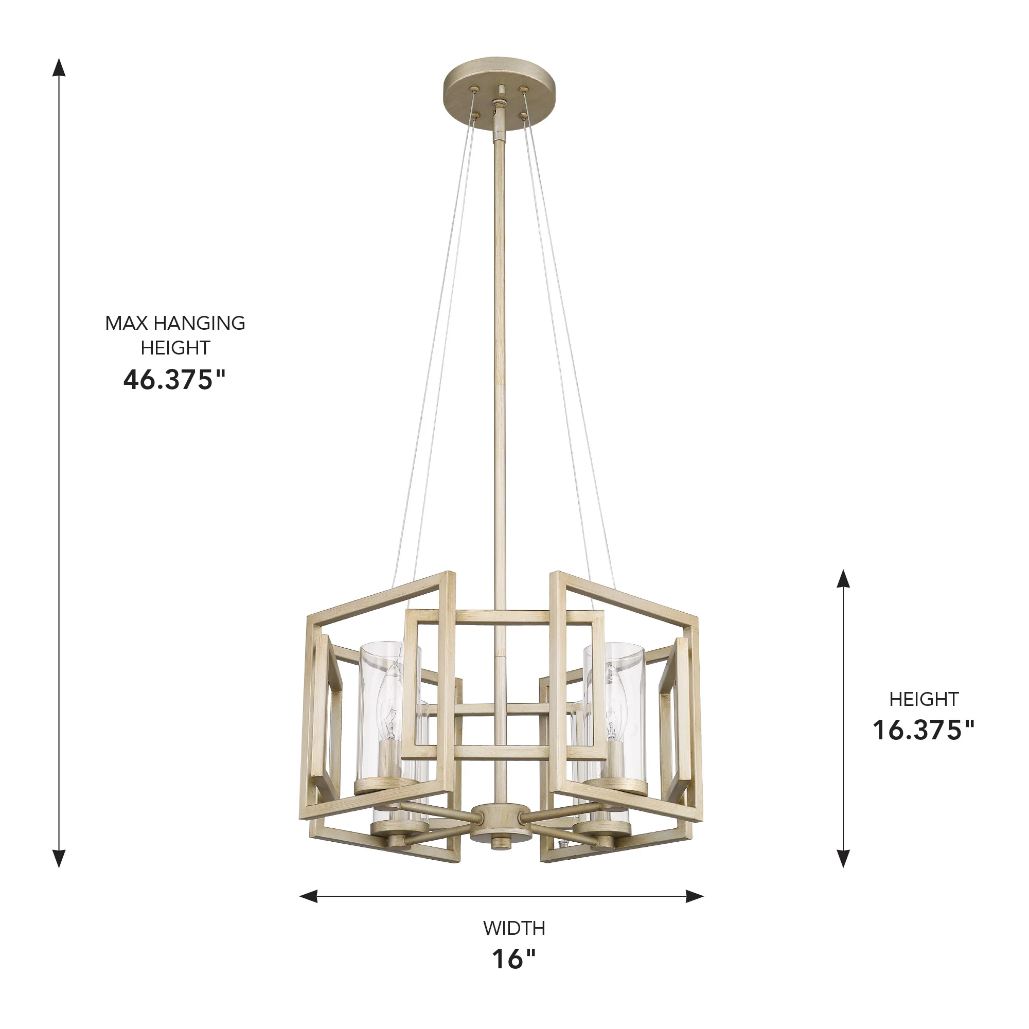 Marco 4-light Pendant in White Gold - Image 4