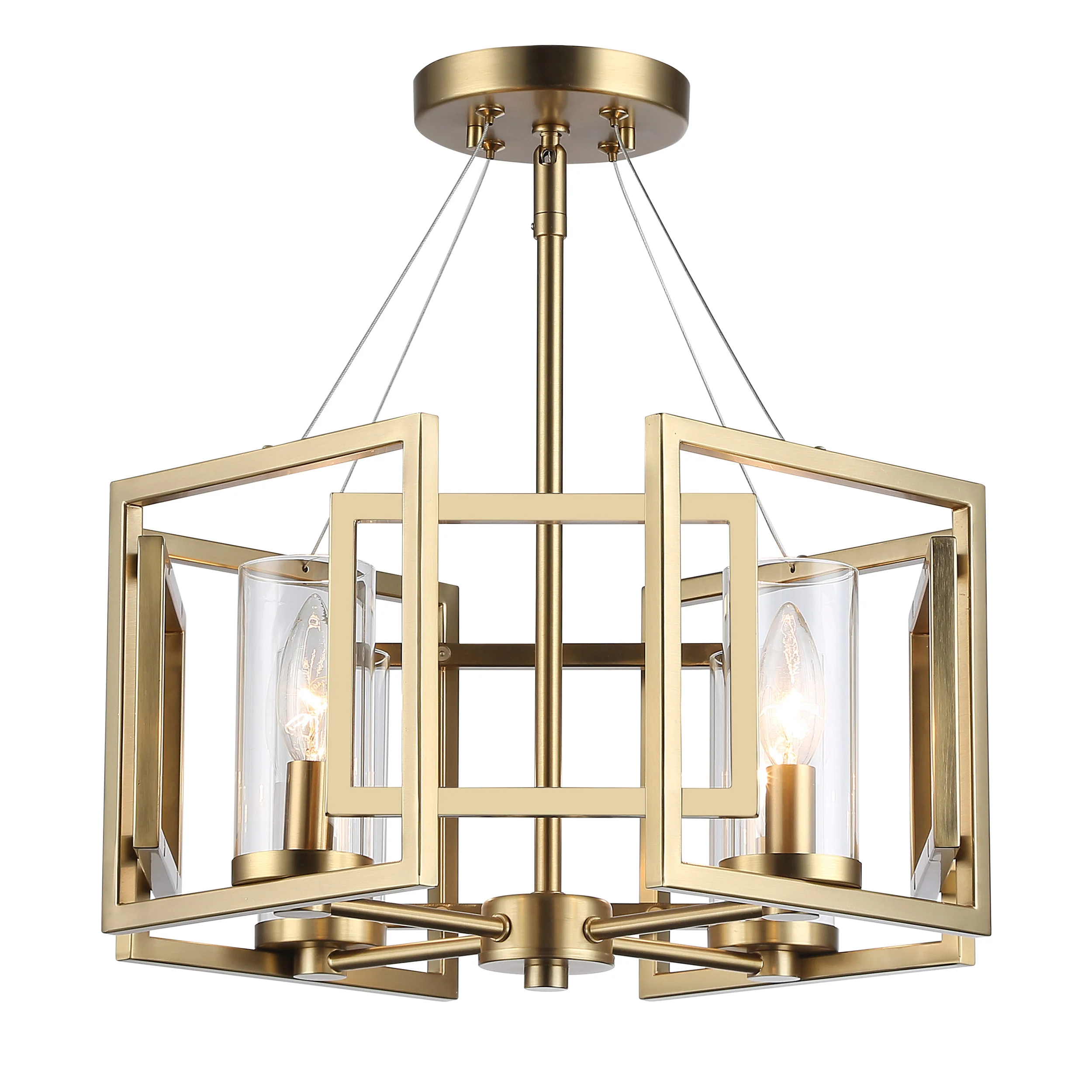 Marco 4-light Semi-Flush Mount in Brushed Champagne Brass