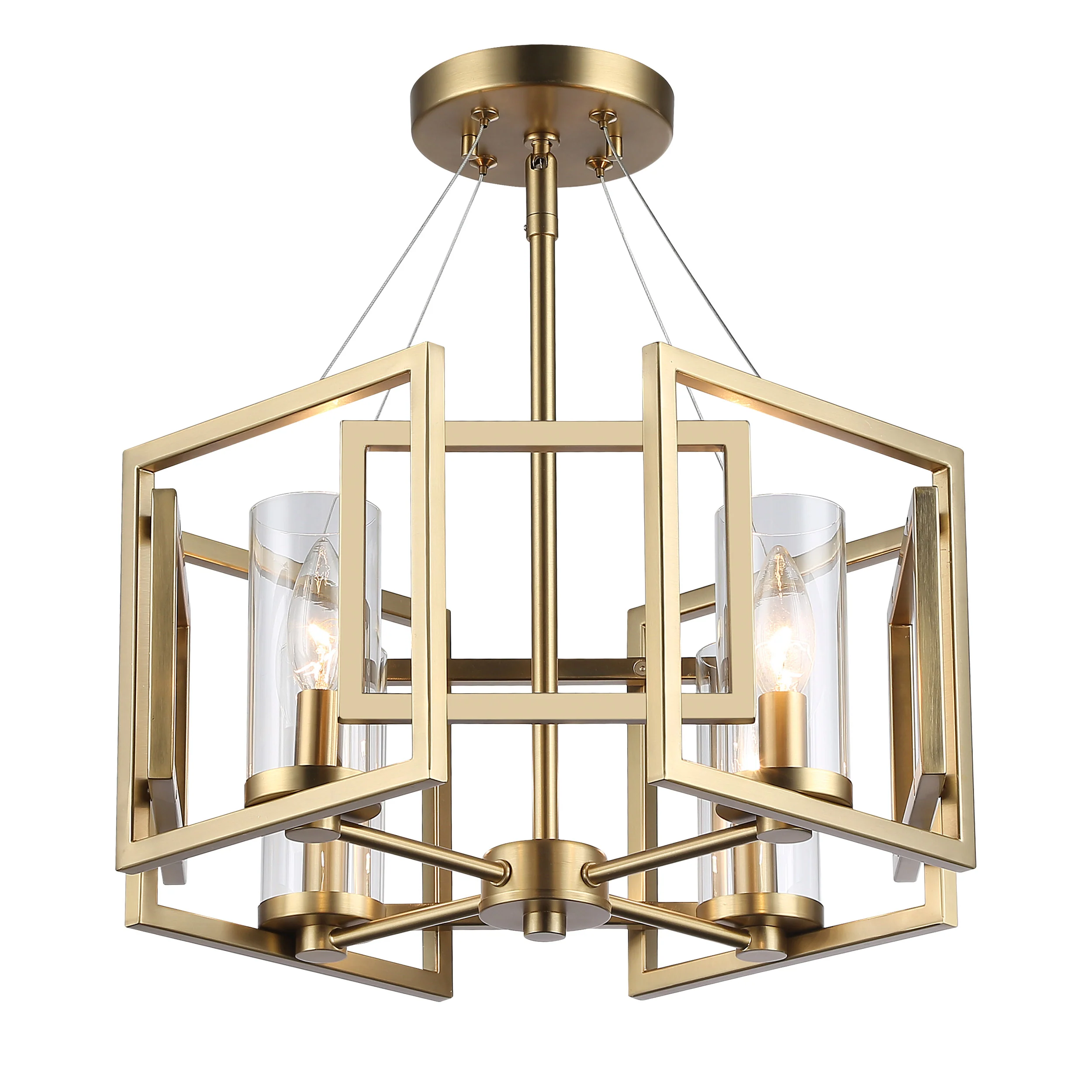Marco 4-light Semi-Flush Mount in Brushed Champagne Brass - Image 2