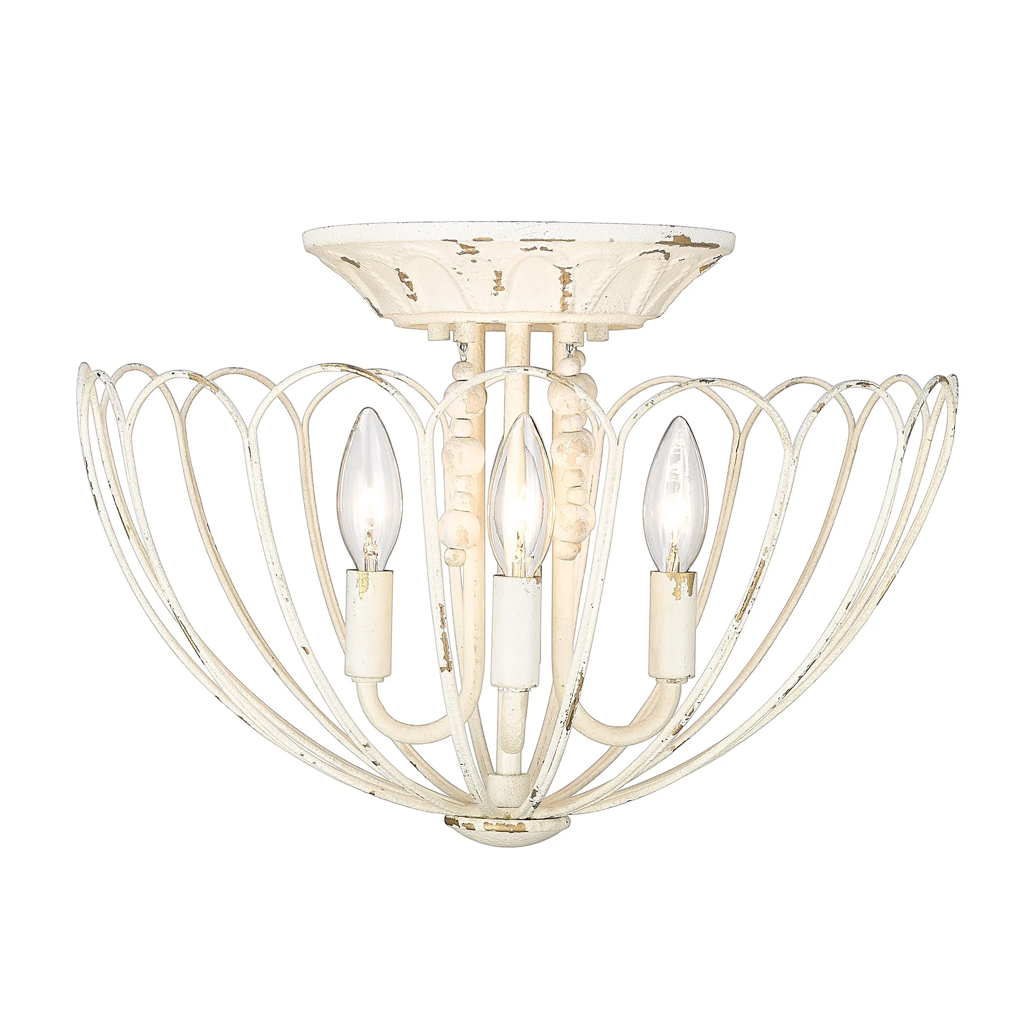 Marguerite 4-light Semi-Flush Mount in Vintage Parisian White - Image 2