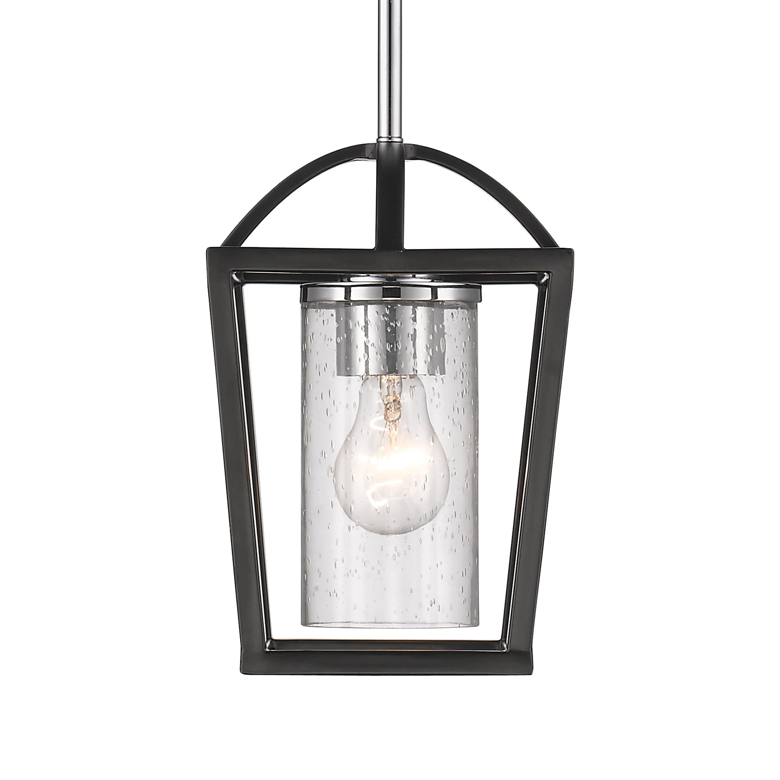 Mercer 1-light Pendant in Matte Black and Chrome Accents