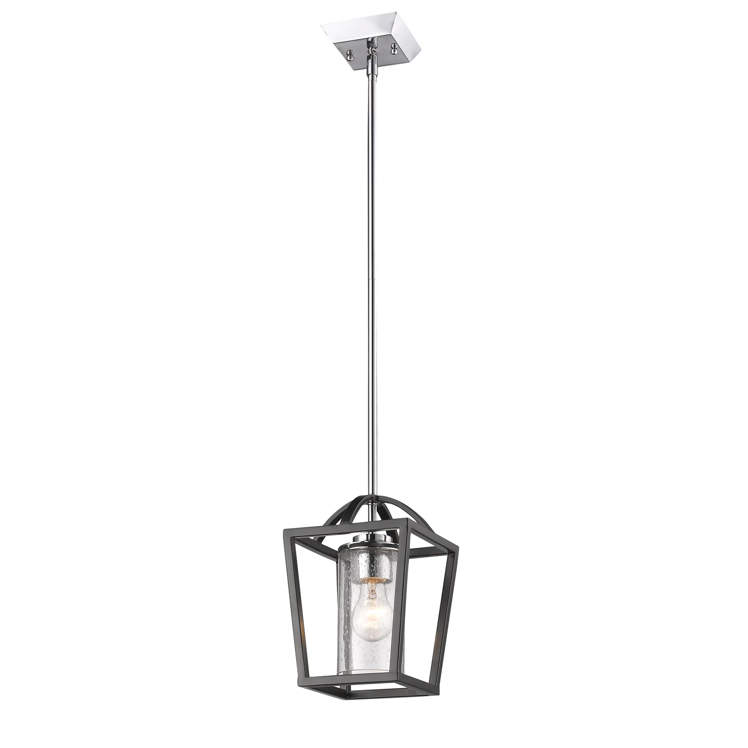 Mercer 1-light Pendant in Matte Black and Chrome Accents - Image 2
