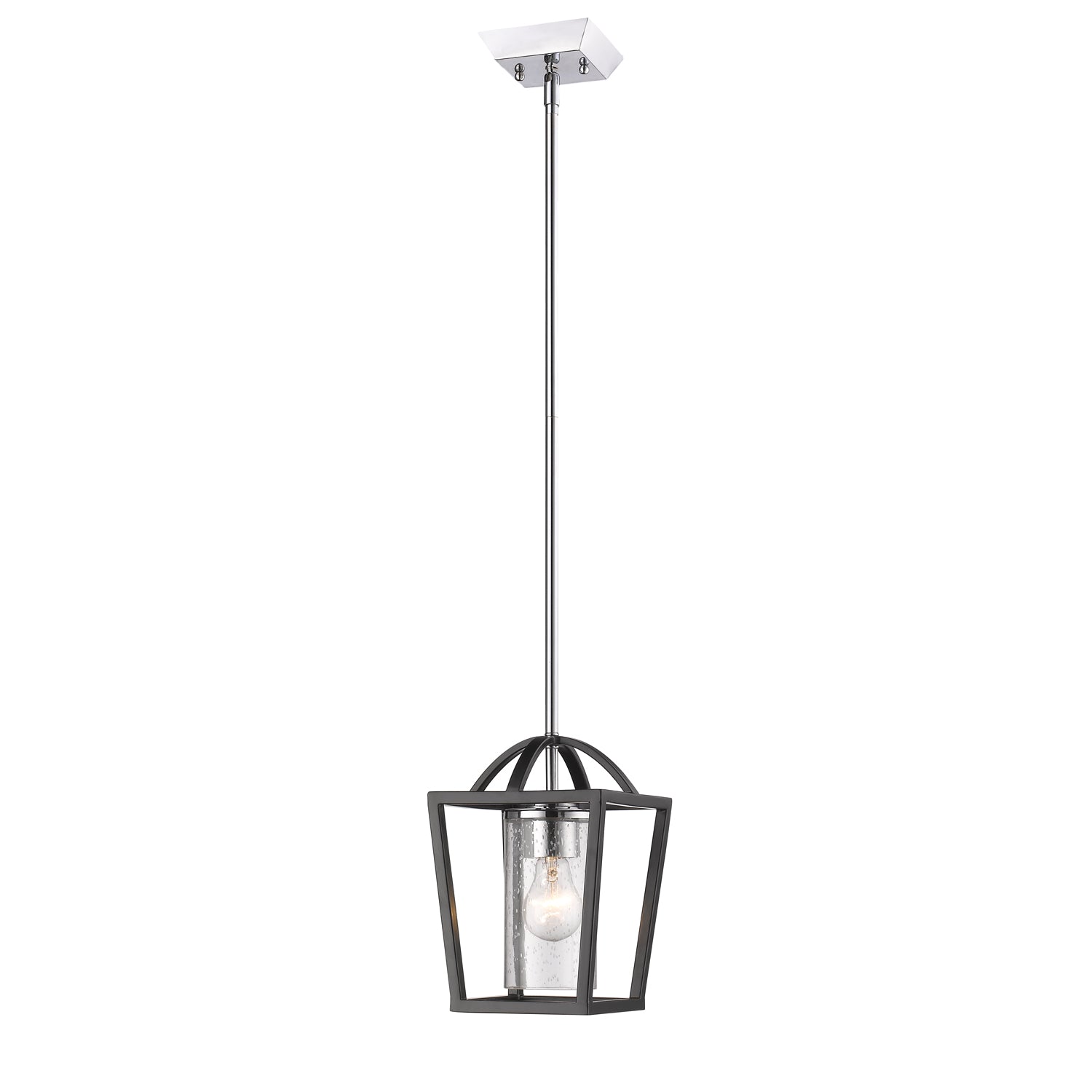 Mercer 1-light Pendant in Matte Black and Chrome Accents - Image 3
