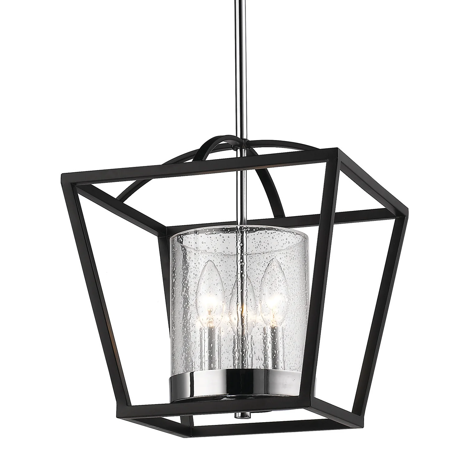 Mercer 3-light Chandelier in Matte Black and Chrome Accents