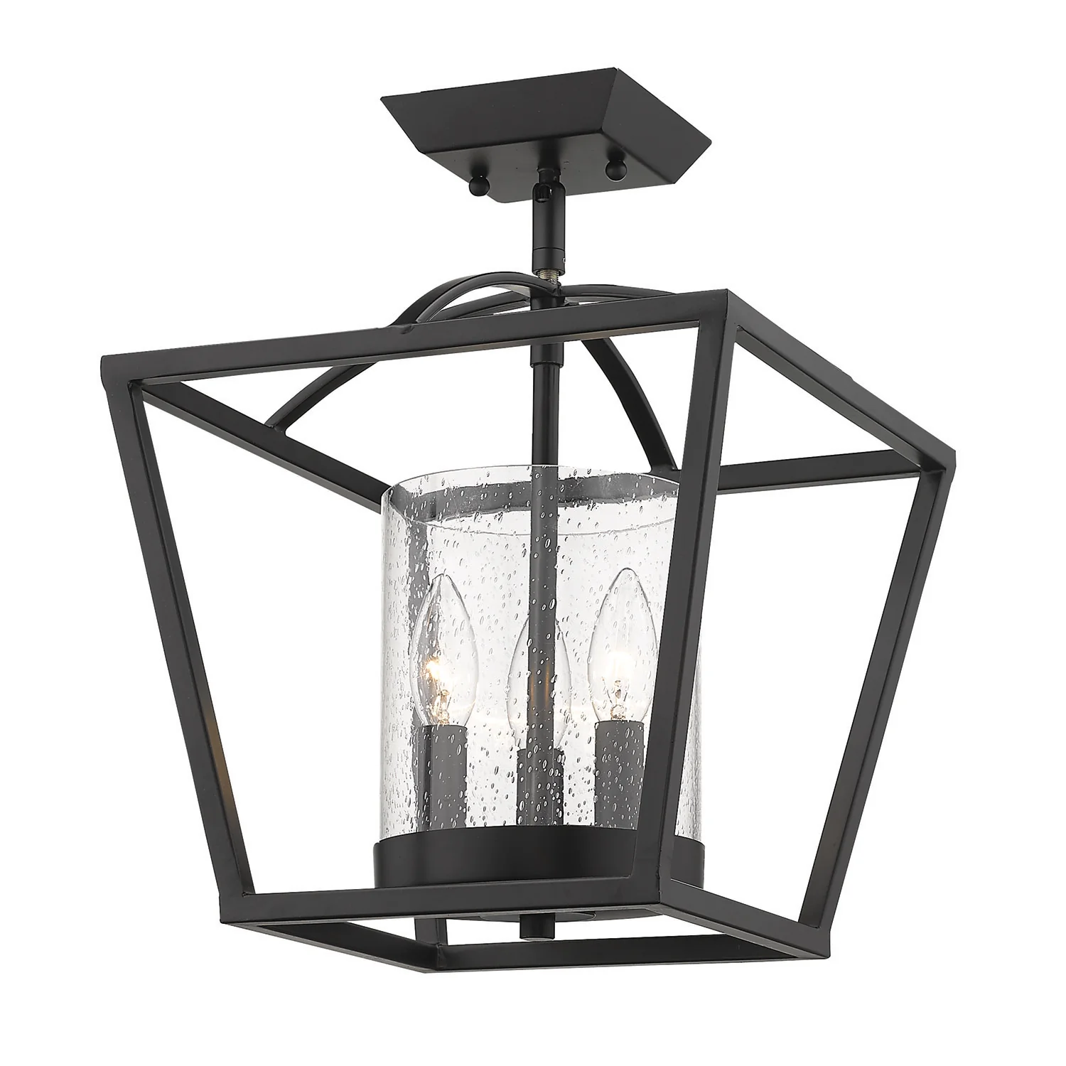Mercer 3-light Semi-Flush Mount in Matte Black