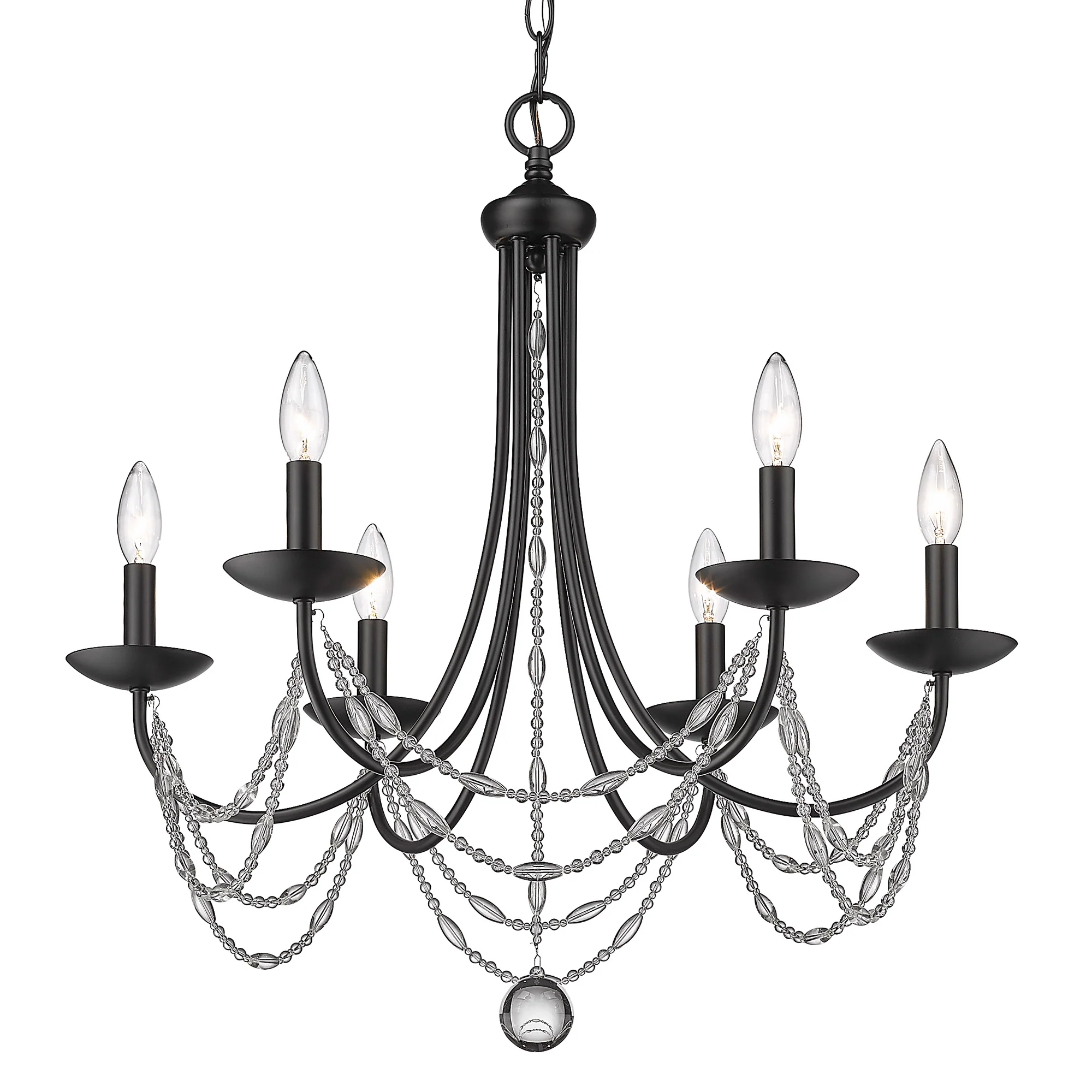 Mirabella 6-light Chandelier in Matte Black