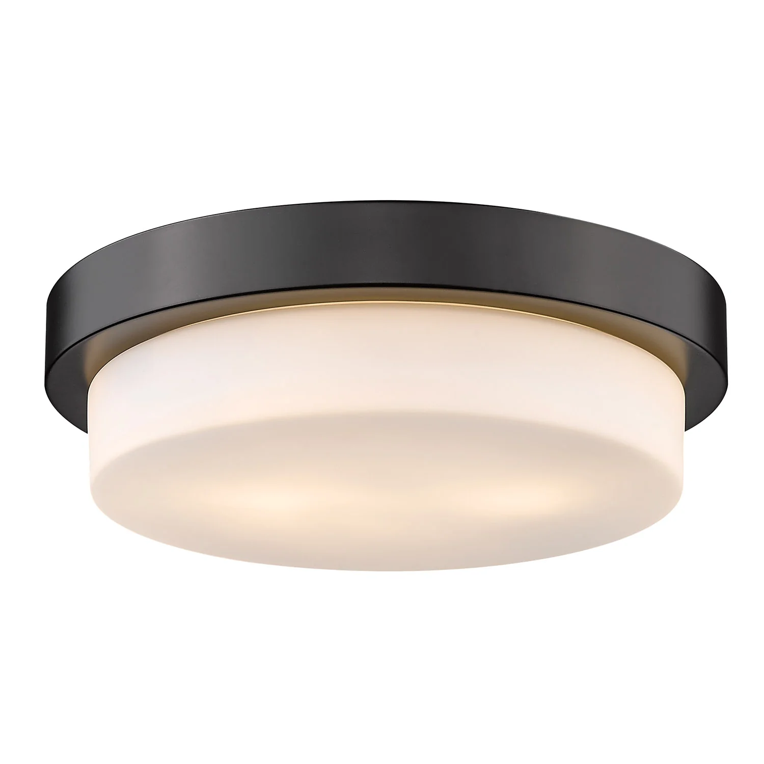 Morgon 2-light 13" Flush Mount in Matte Black and Opal Glass - Image 3