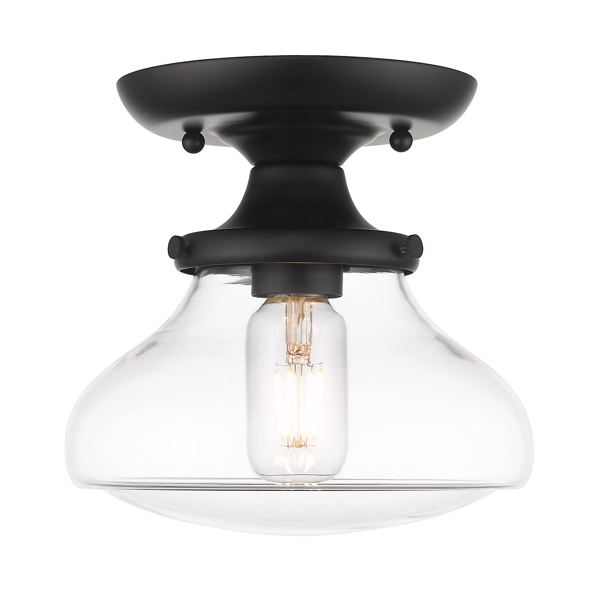 Nash 1-light Semi-Flush Mount in Matte Black - Image 2