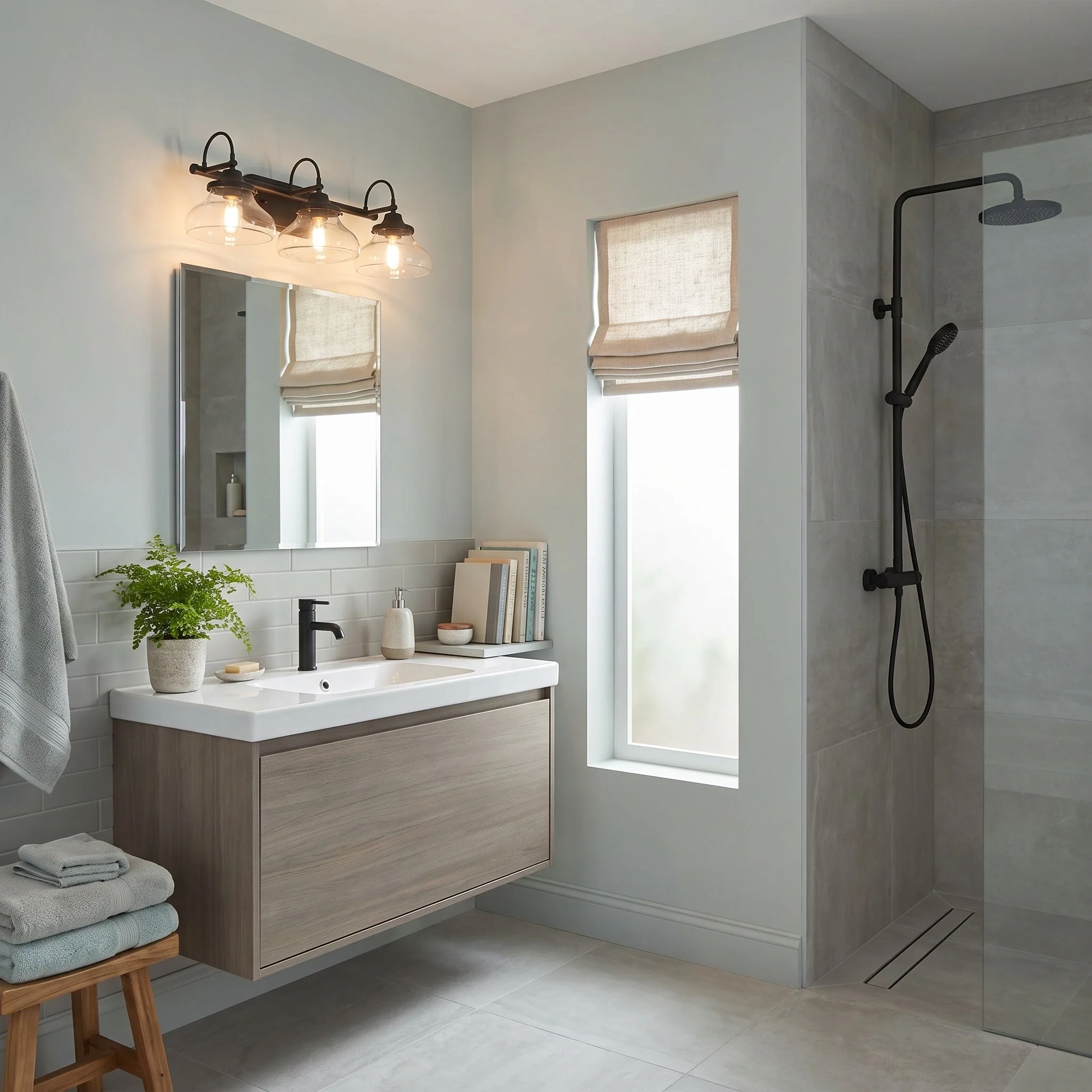 Nash 3-light Vanity in Matte Black - Image 4