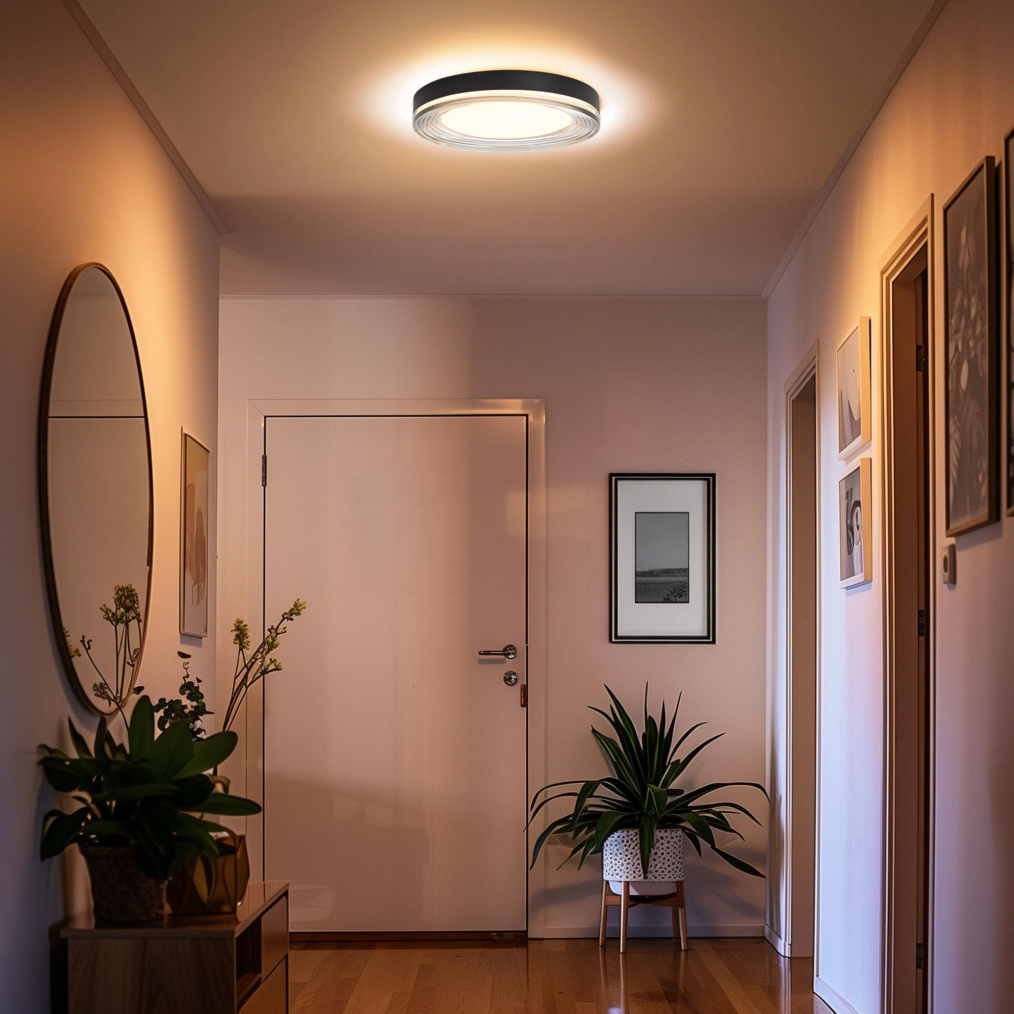 Ondulada Integrated LED 16in Flush Mount in Sand Black and Smoky Acrylic - Image 7