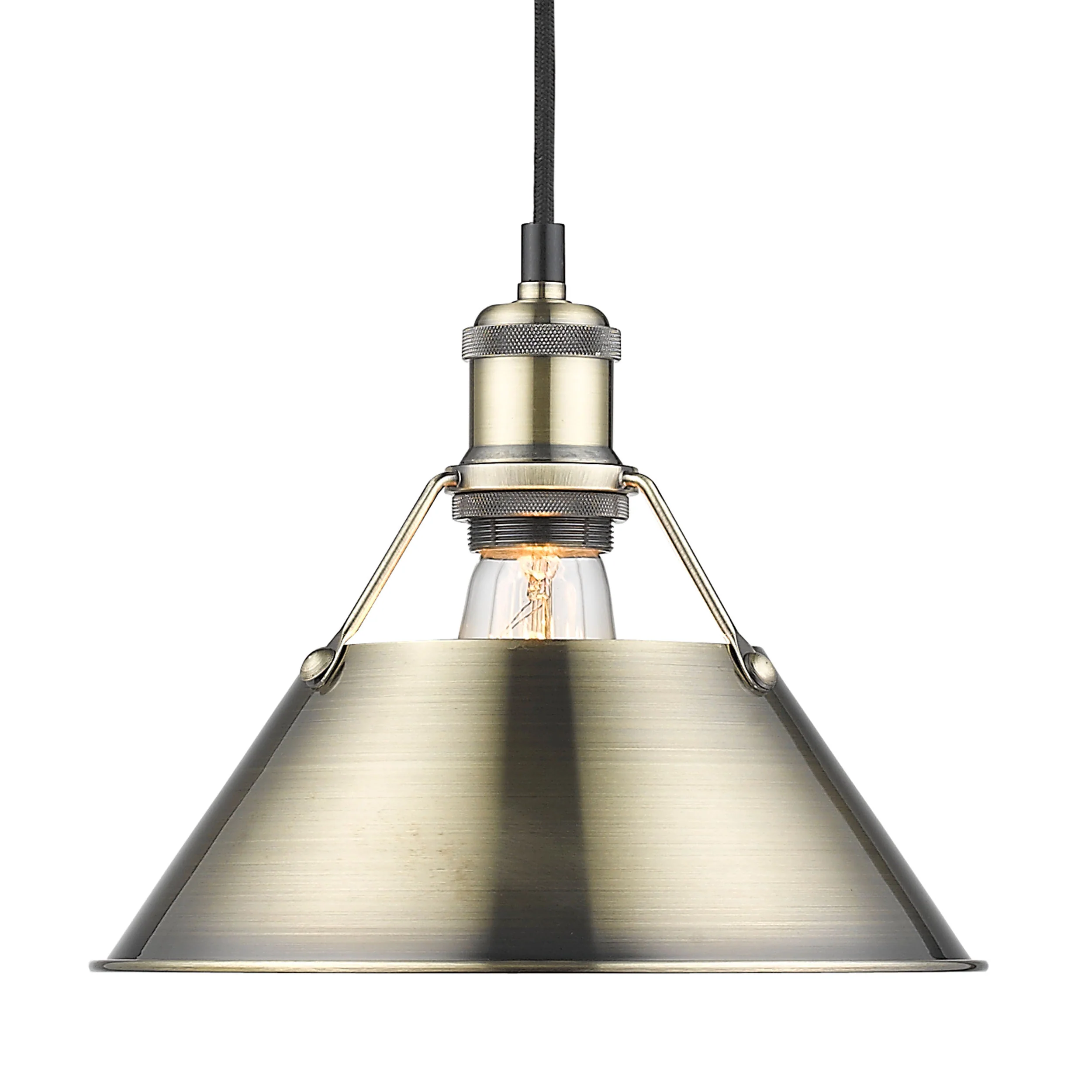 Orwell 1-light 10in Pendant in Aged Brass