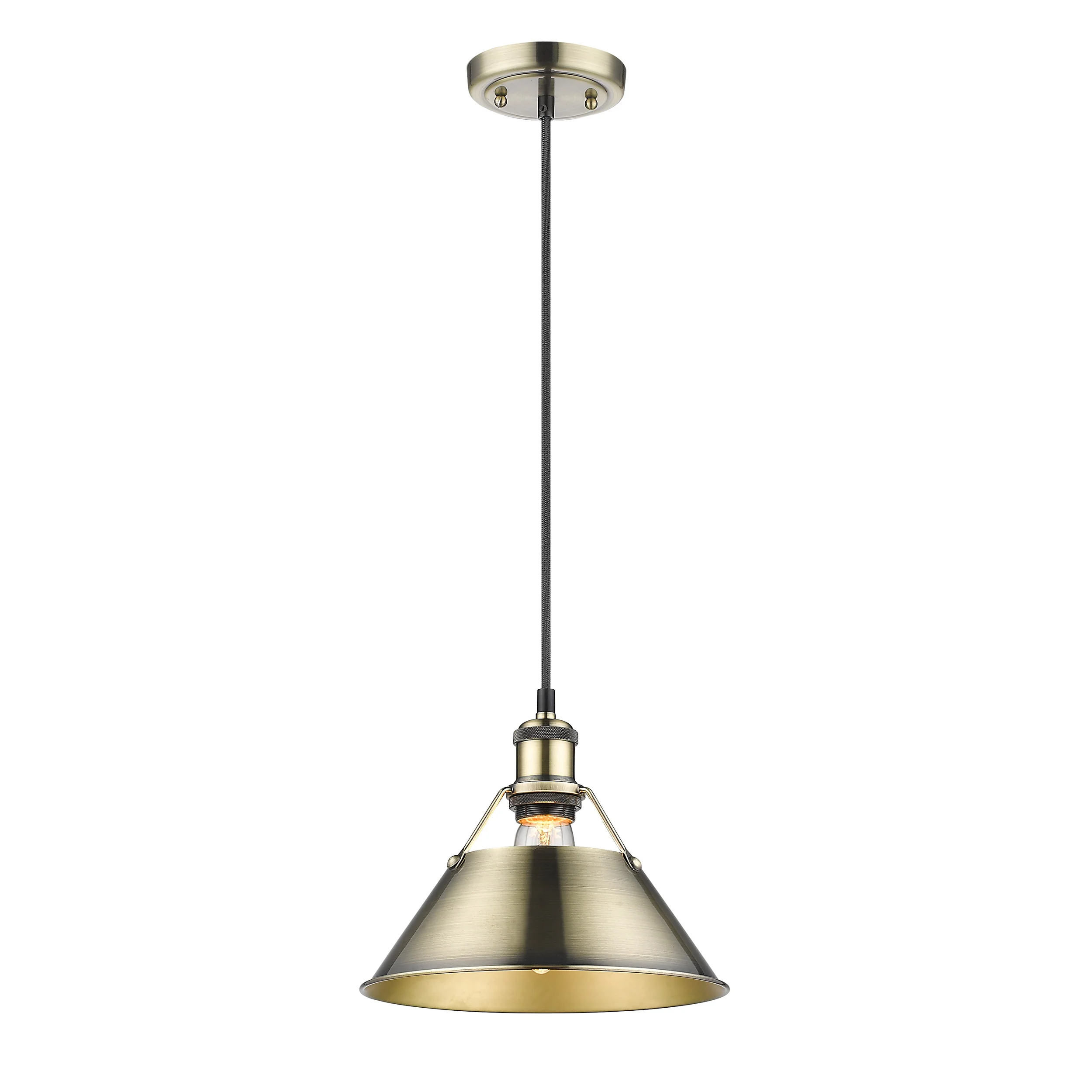 Orwell 1-light 10in Pendant in Aged Brass - Image 2