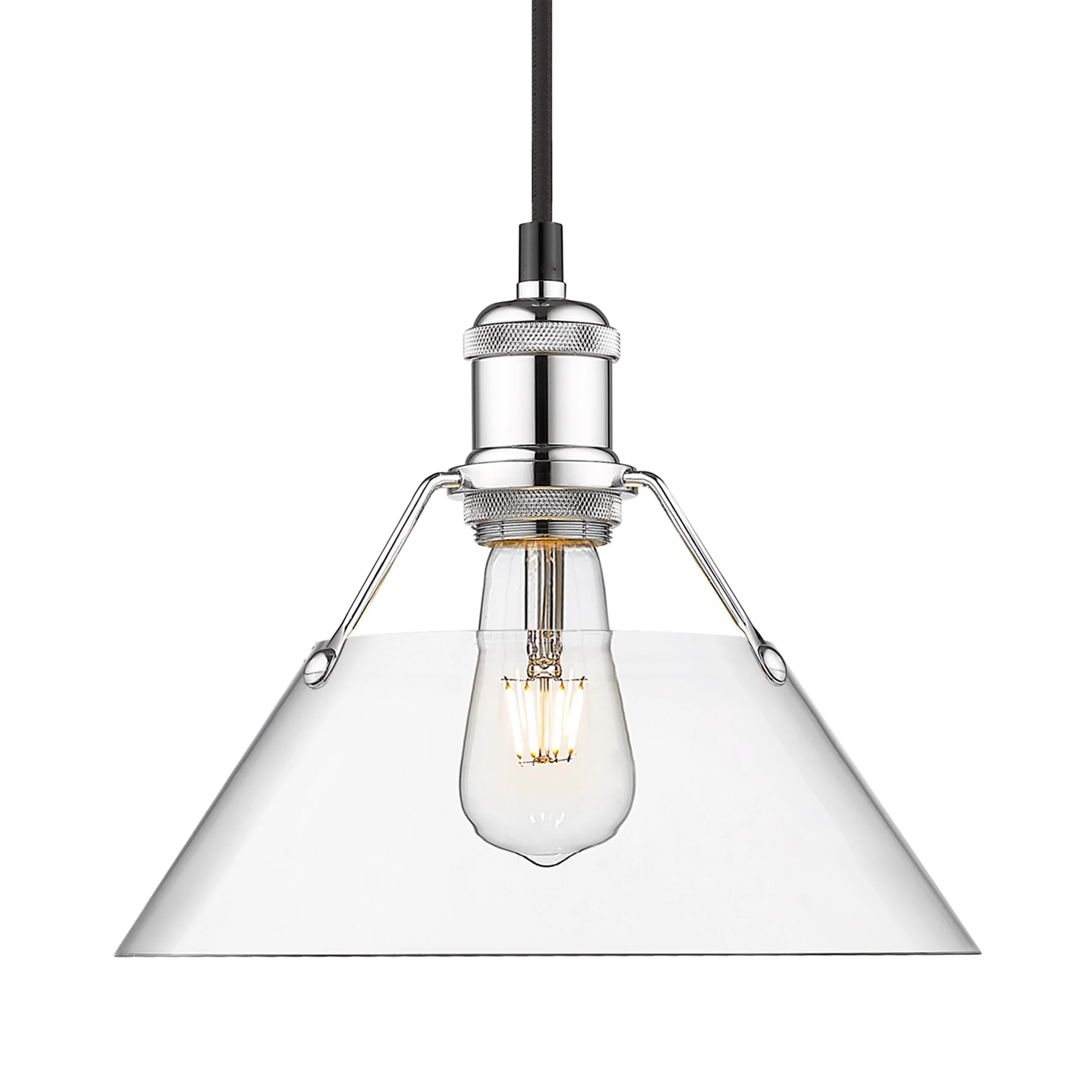 Orwell 1-light 10in Pendant in Chrome and Clear Glass