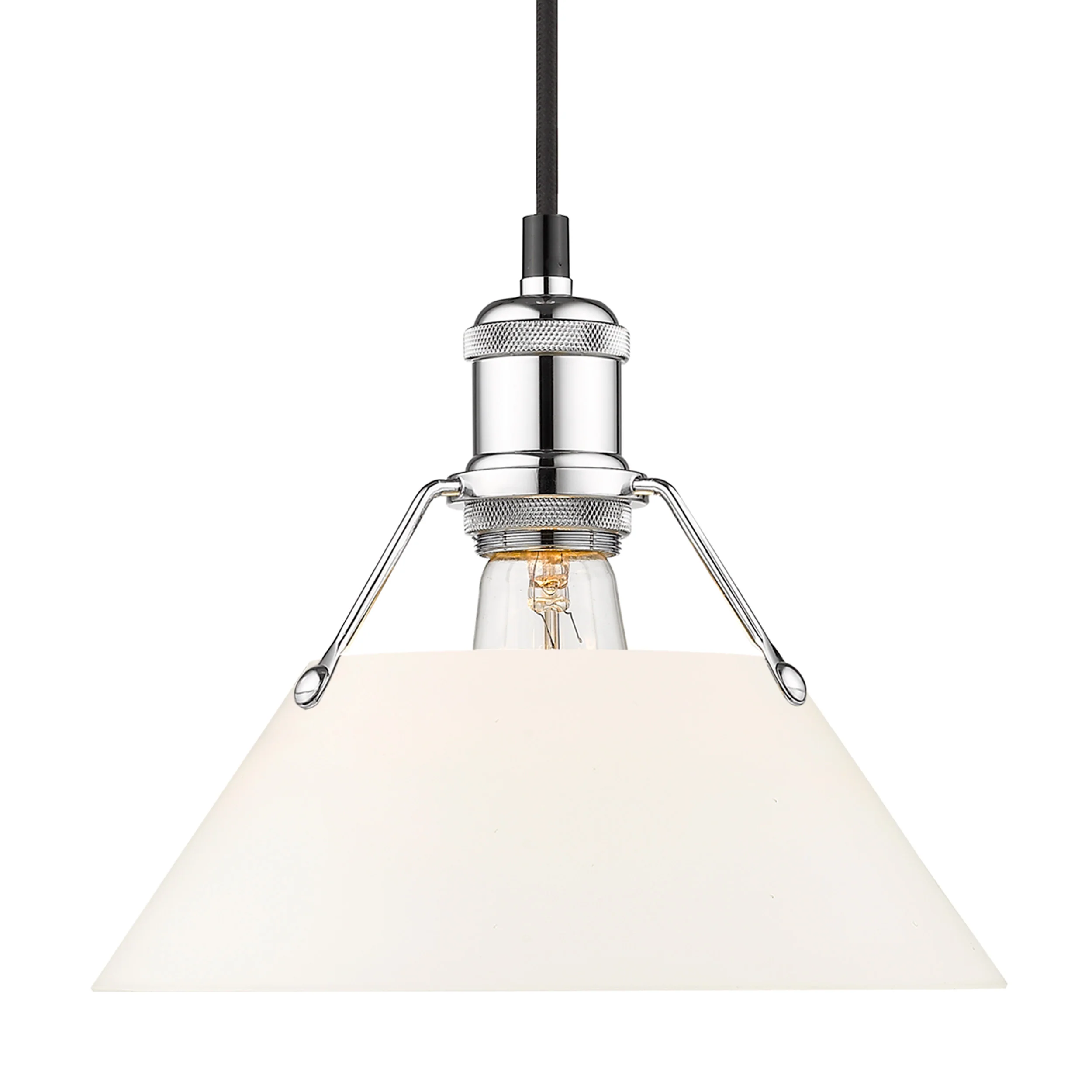 Orwell 1-light 10in Pendant in Chrome and Opal Glass