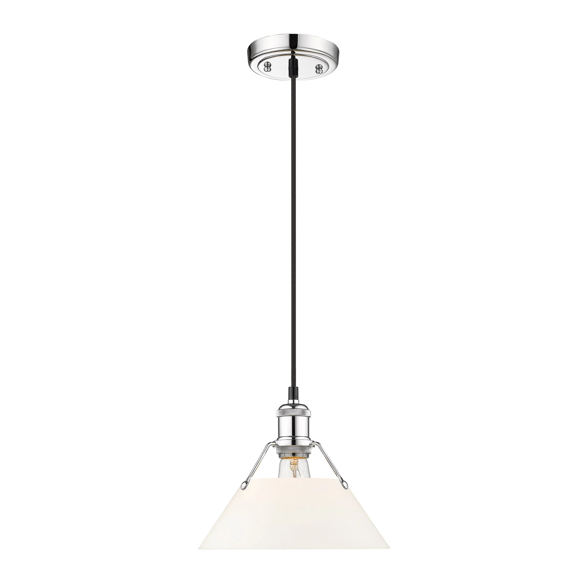Orwell 1-light 10in Pendant in Chrome and Opal Glass - Image 2
