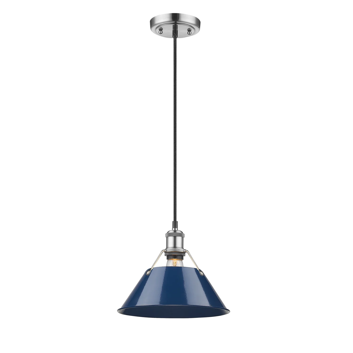 Orwell 1-light 10in Pendant in Pewter and Navy Blue shade - Image 2