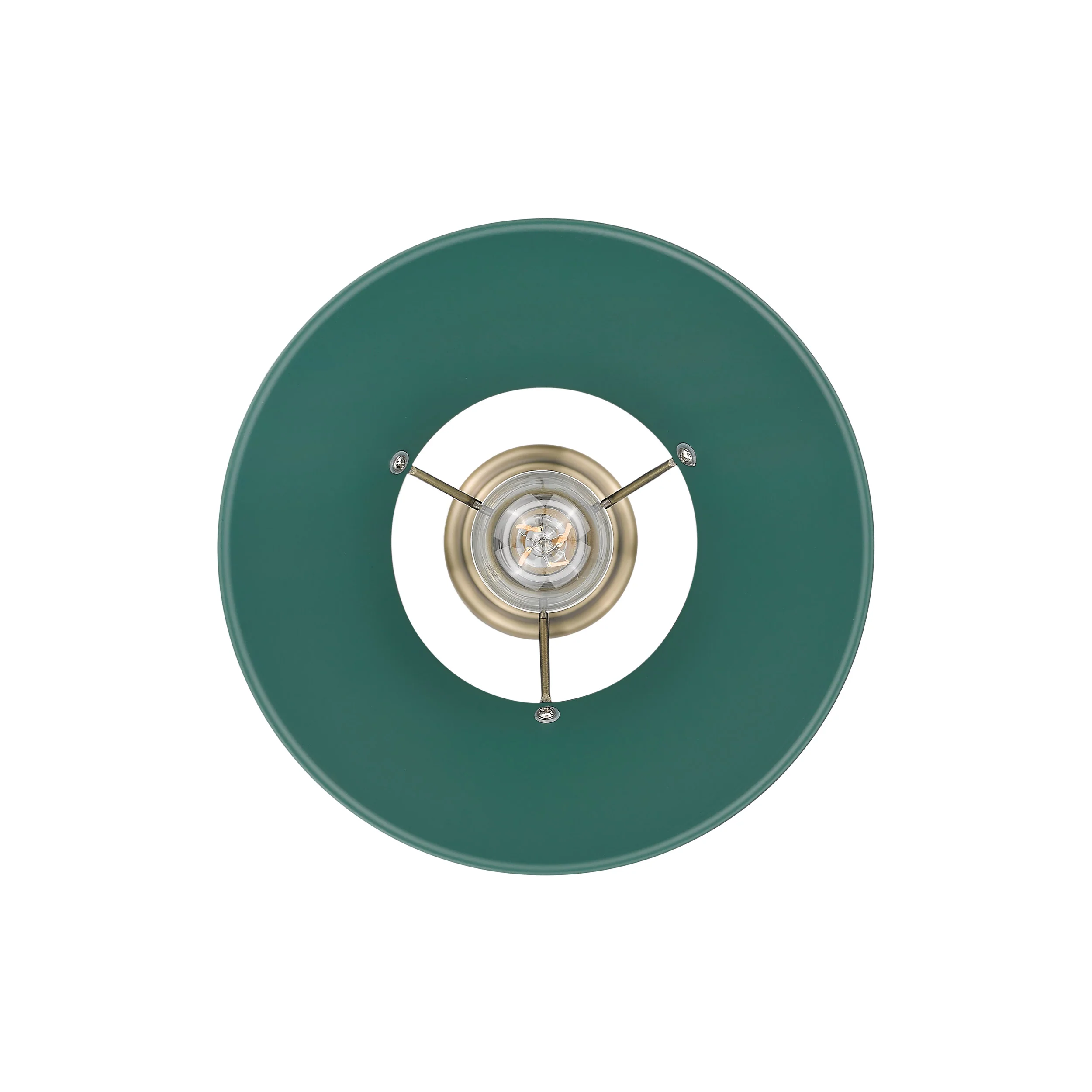 Orwell 1-light 14in Pendant in Aged Brass and Pine Green shade - Image 4
