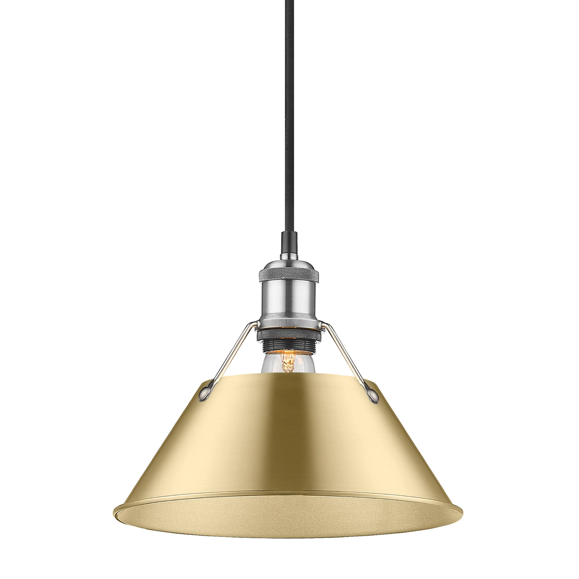 Orwell 1-light 14in Pendant in Pewter and Brushed Champagne Brass shade - Image 2