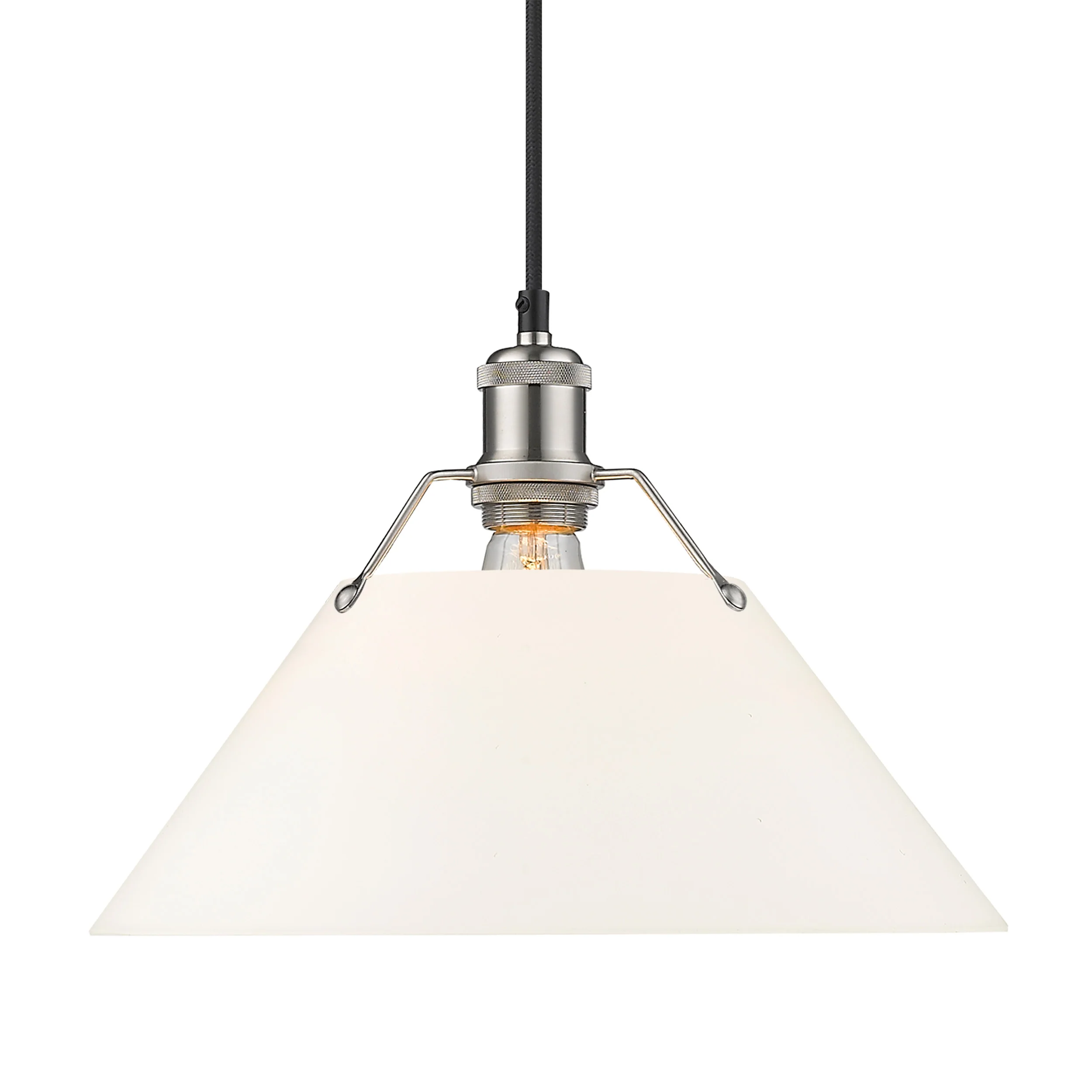 Orwell 1-light 14in Pendant in Pewter and Opal Glass